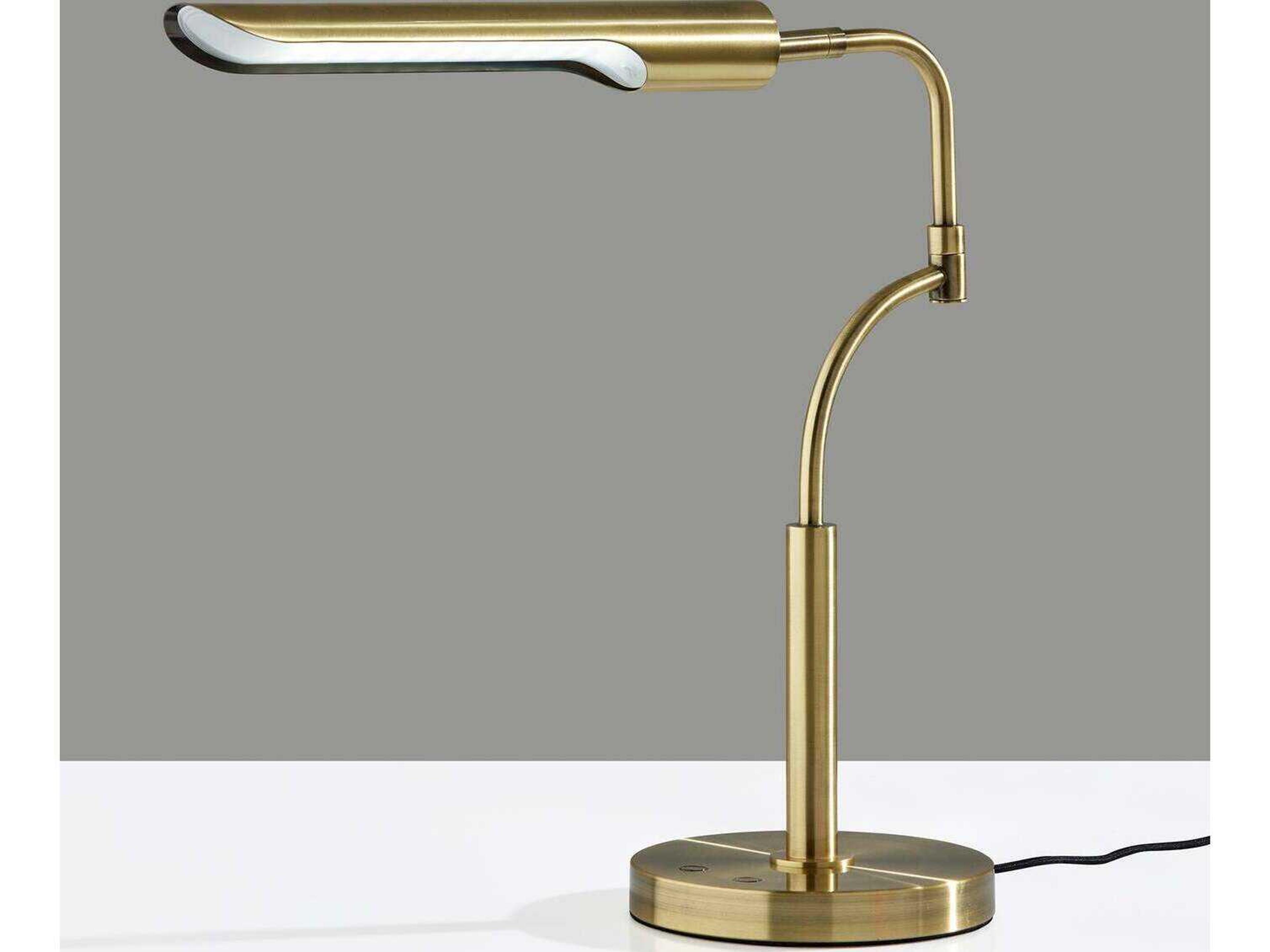 Adesso Zane Antique Brass Desk Lamp