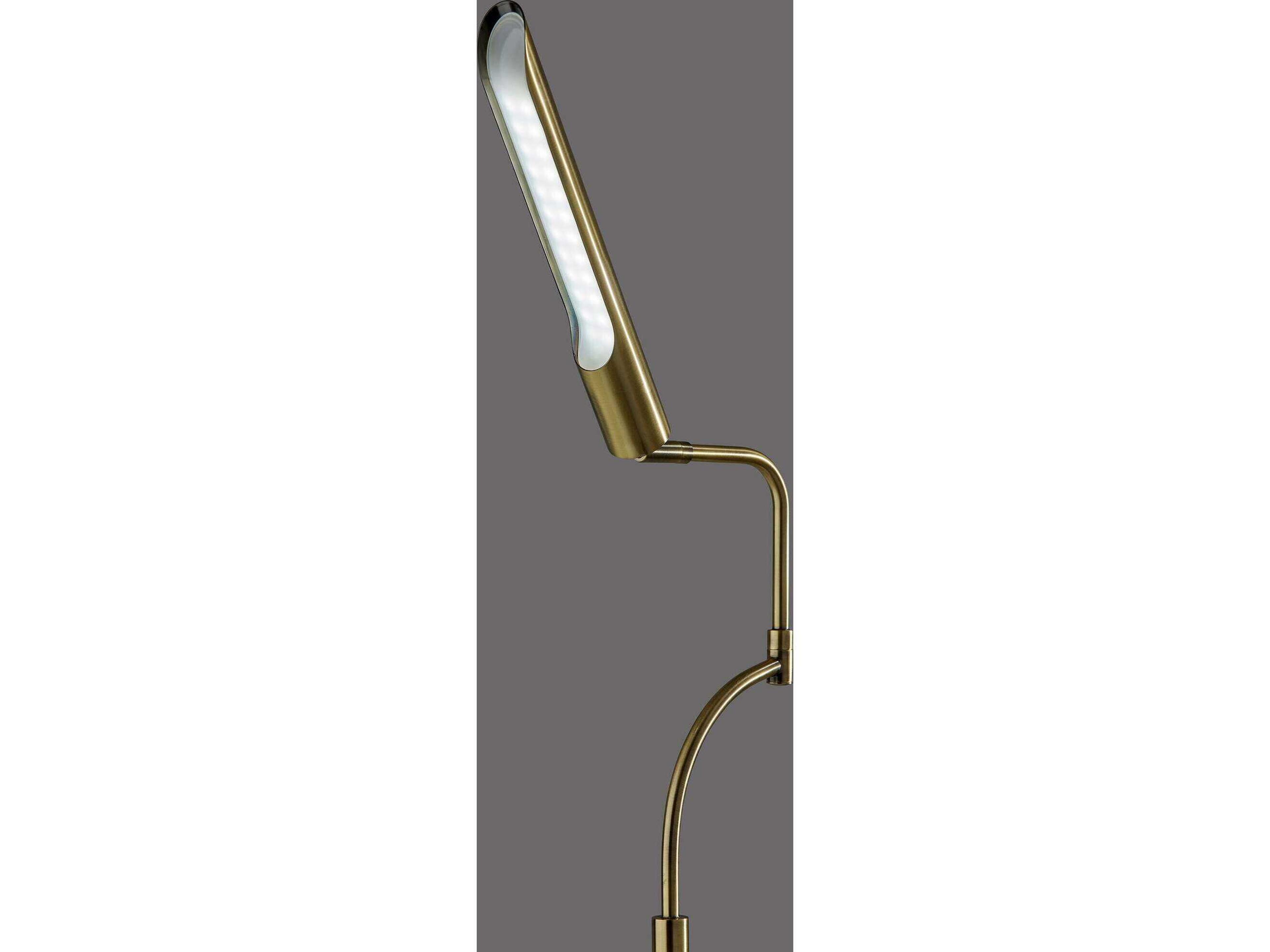 Adesso Zane Antique Brass Floor Lamp