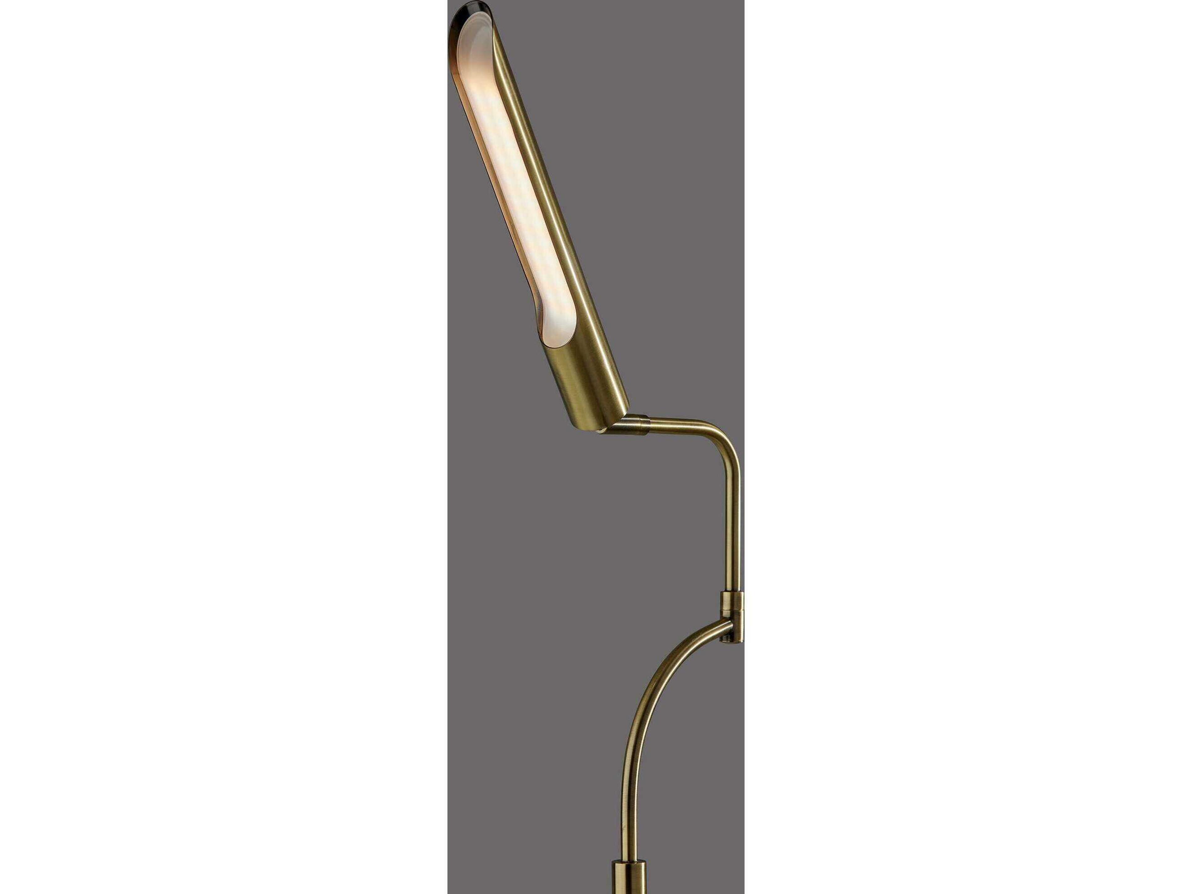 Adesso Zane Antique Brass Floor Lamp