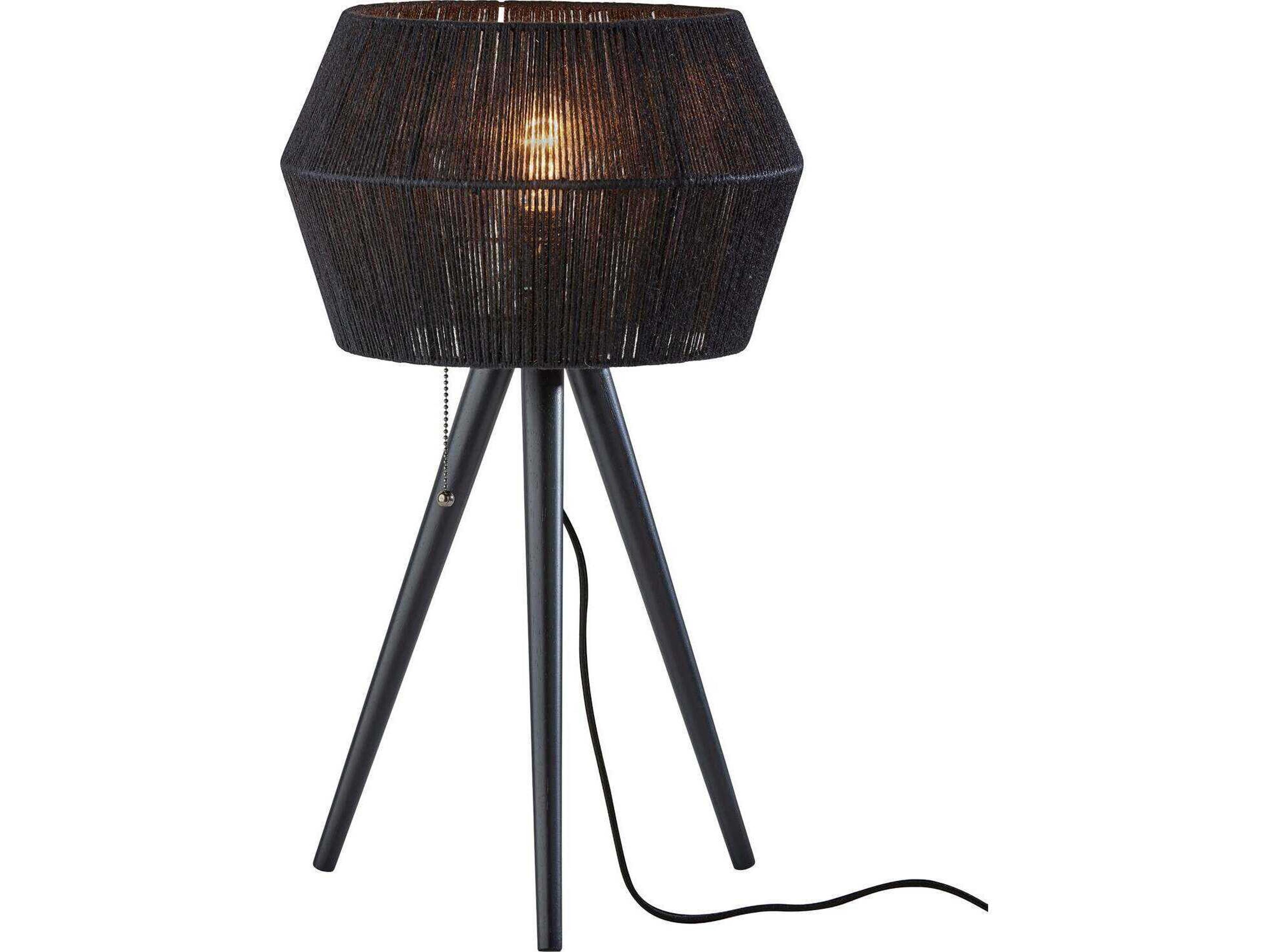 Montana Table Lamp Black Wood Tripod