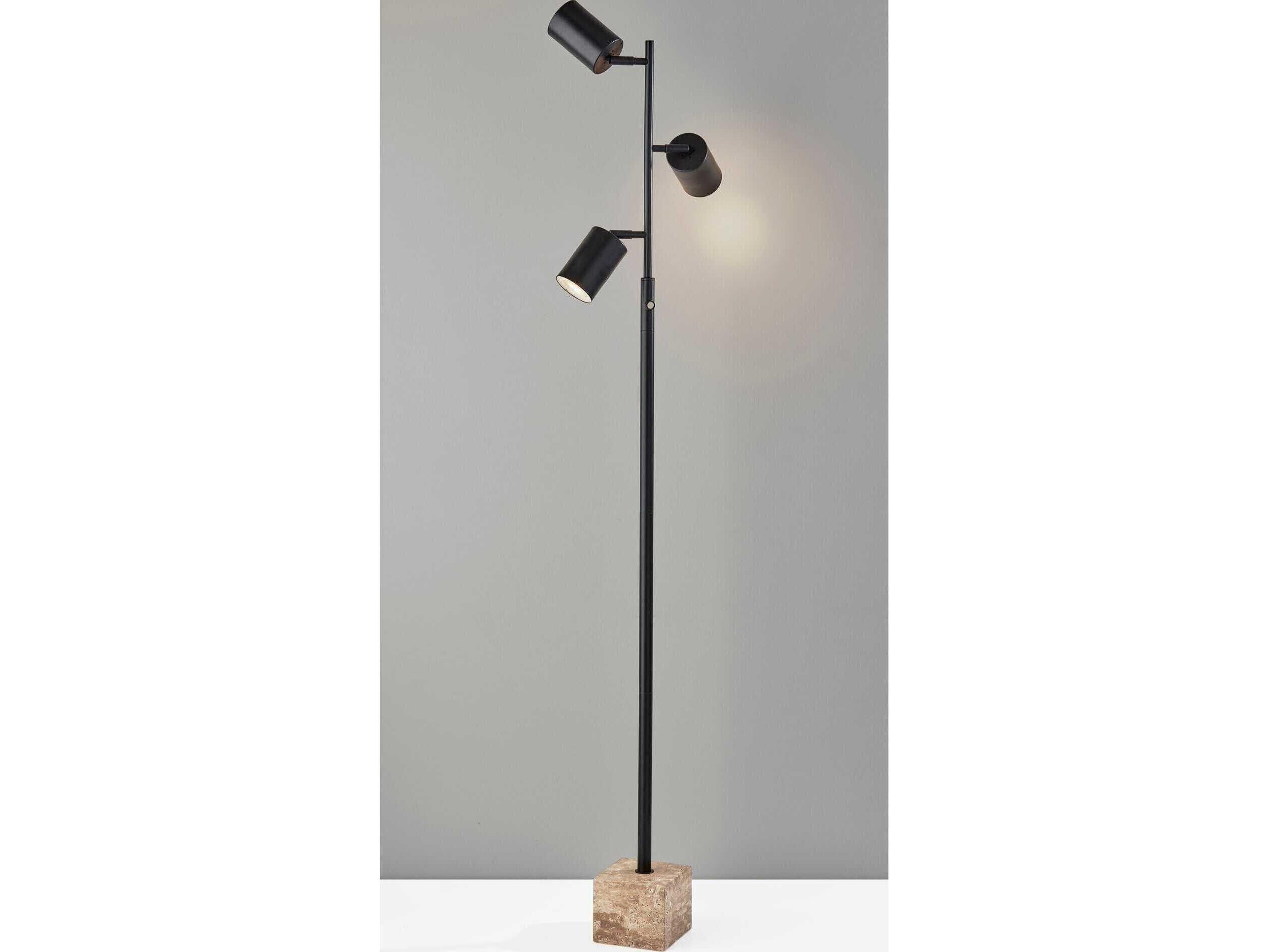 Adesso Rutherford Black Metal Floor Lamp