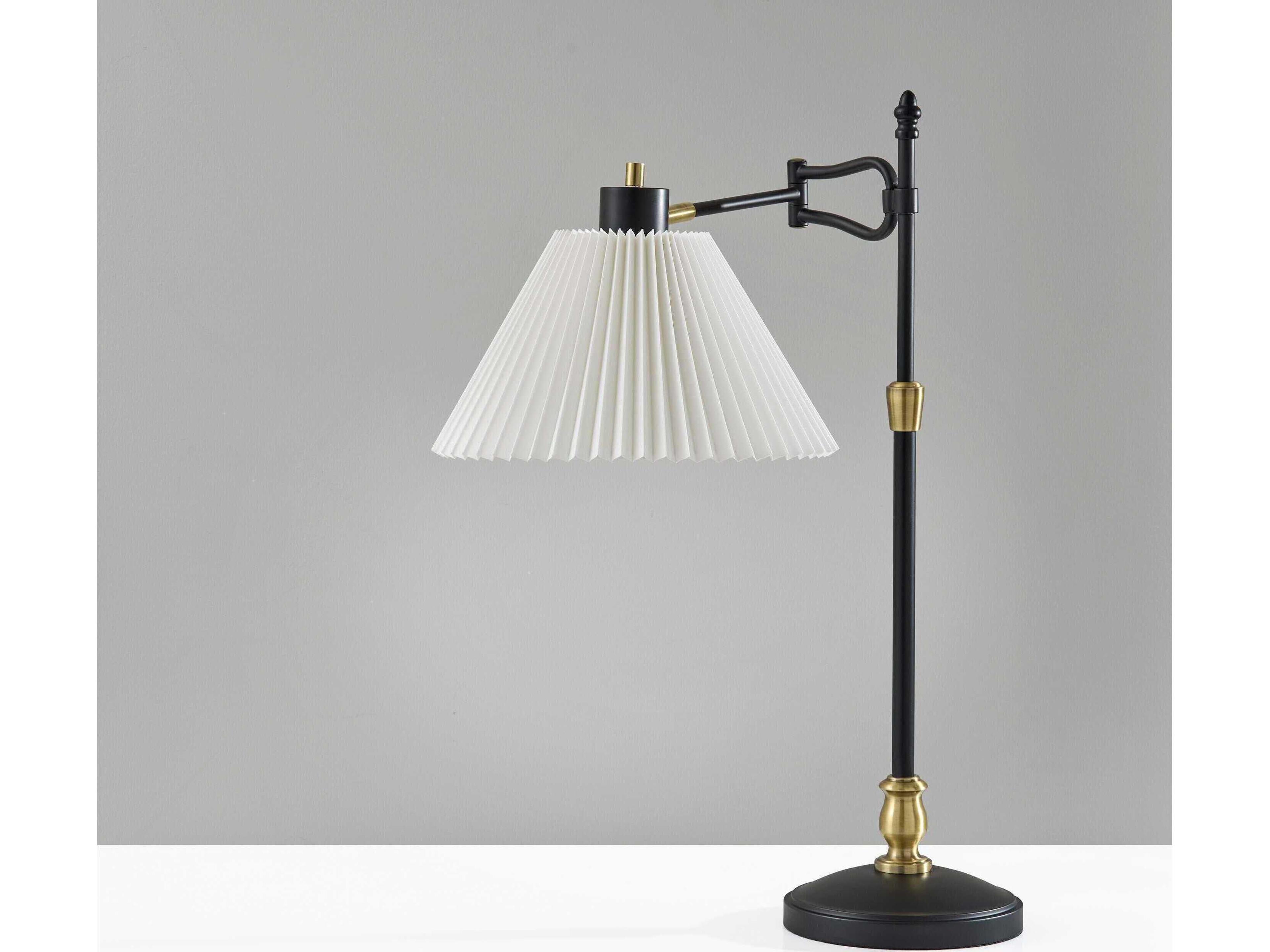 Adesso Elijah Black Antique Brass Buffet Lamp