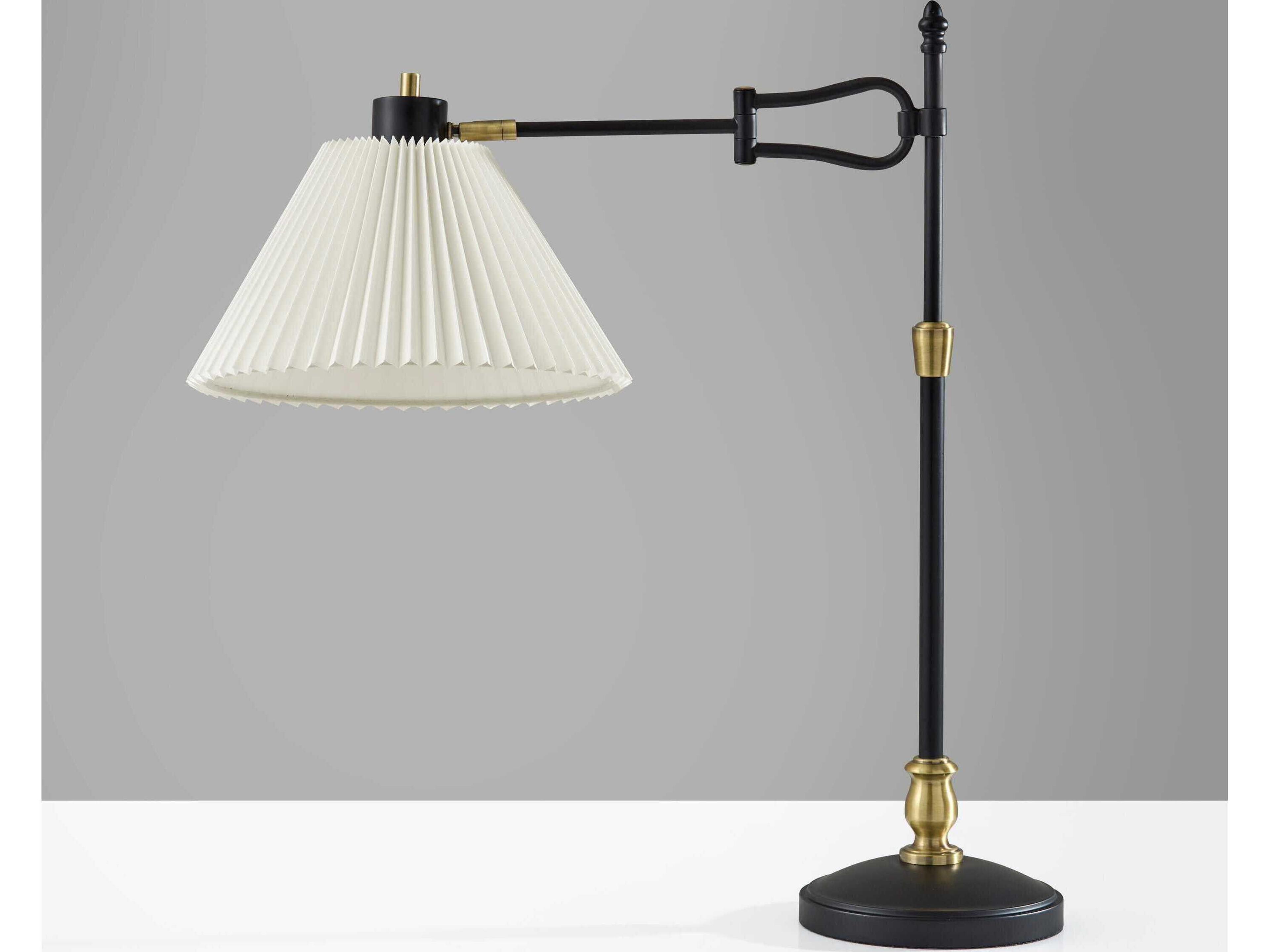 Adesso Elijah Black Antique Brass Buffet Lamp