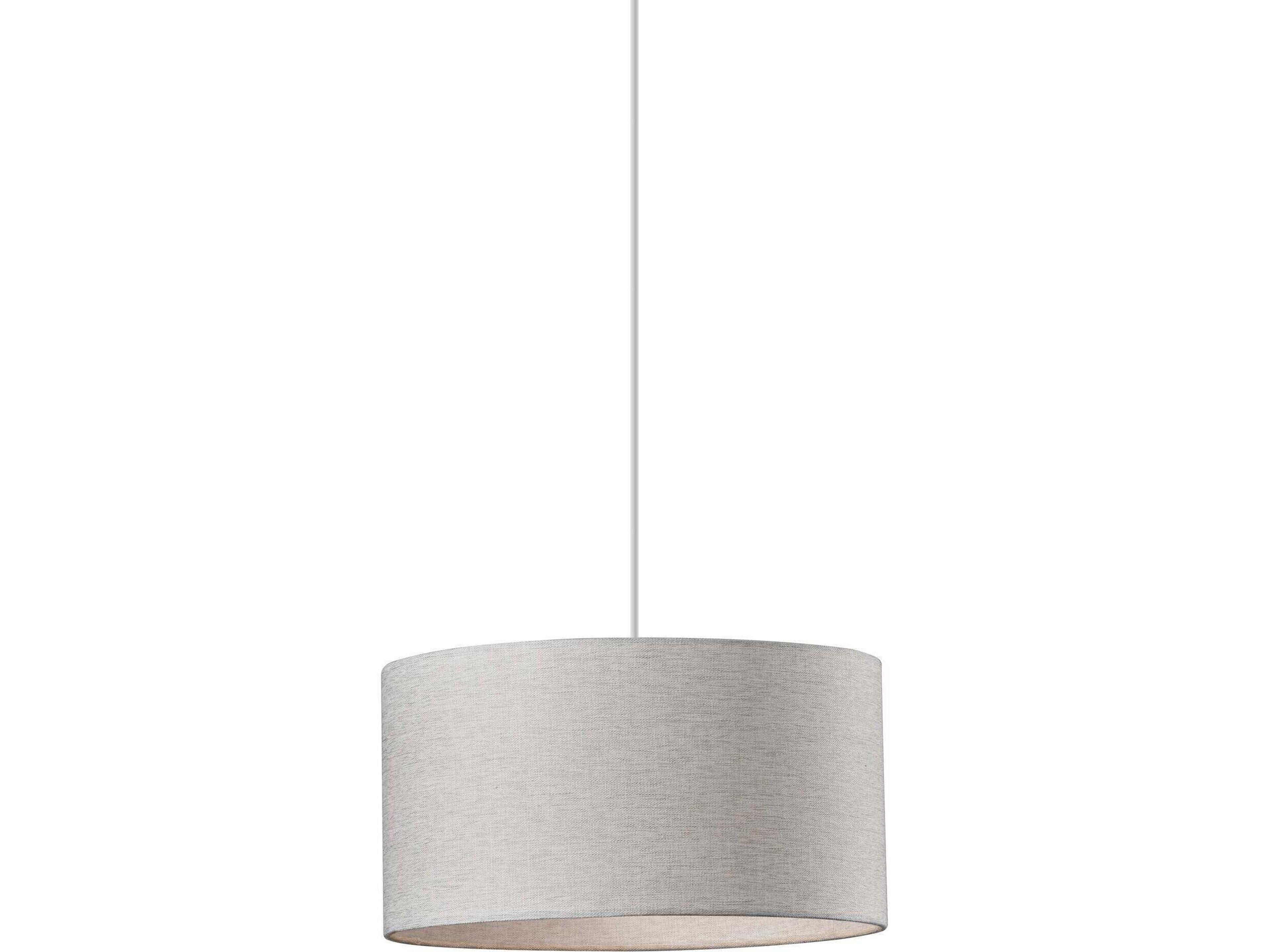 Harvest Drum Pendant Light Modern White Fabric
