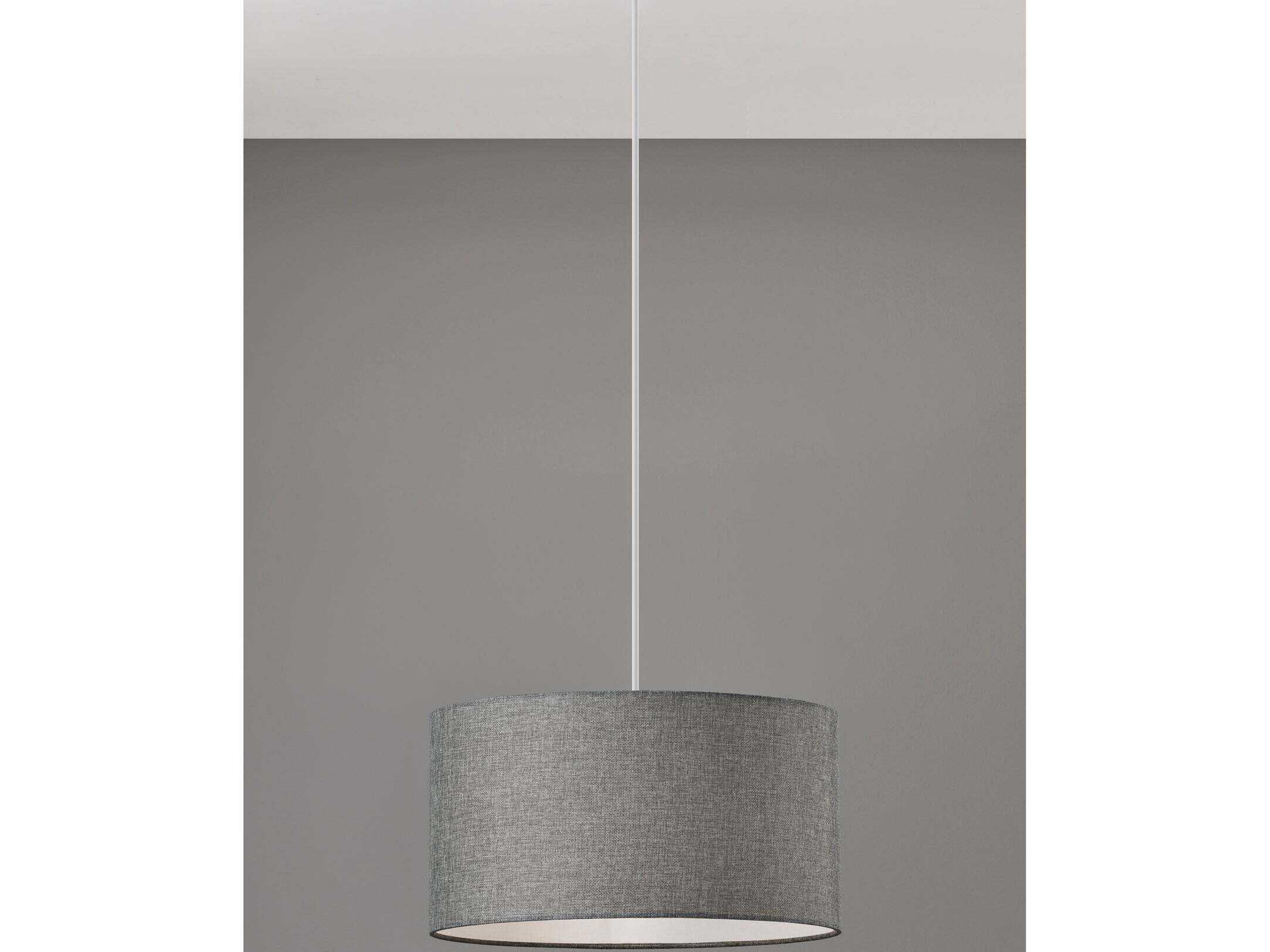 Adesso Harvest 1-Light Grey Textured Drum Pendant
