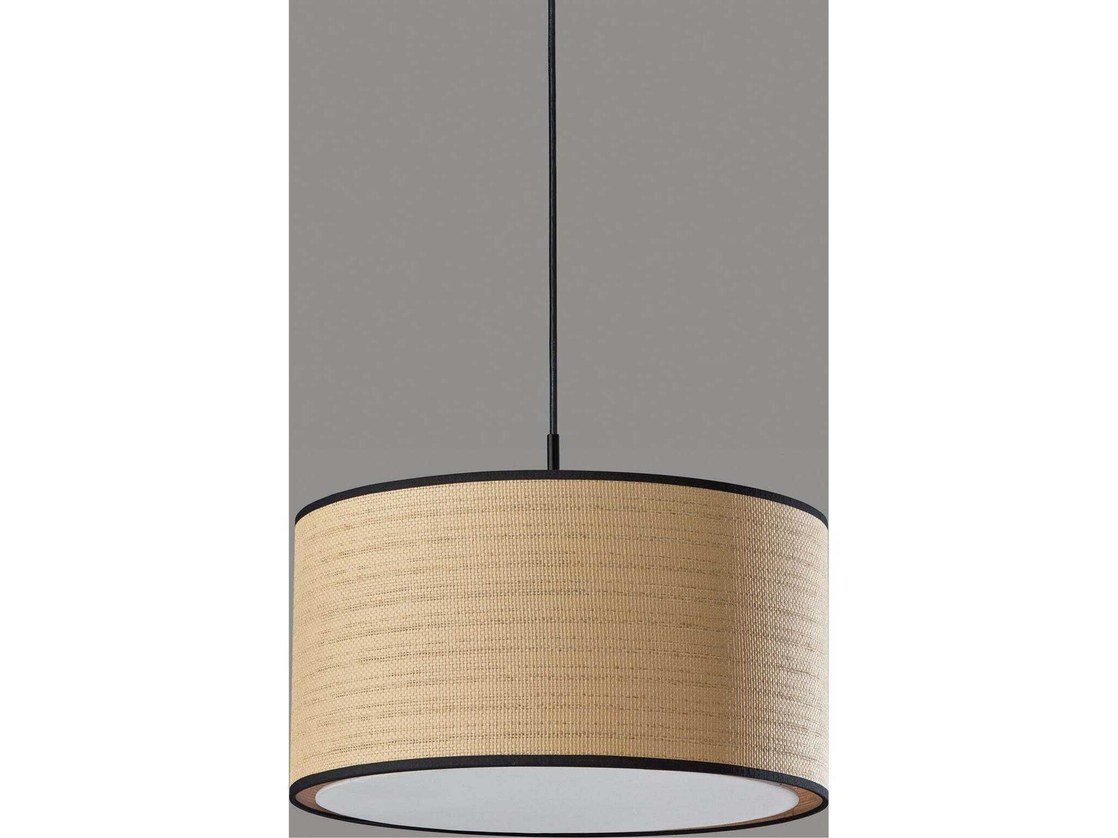 Adesso Harvest Black Brown Drum Pendant