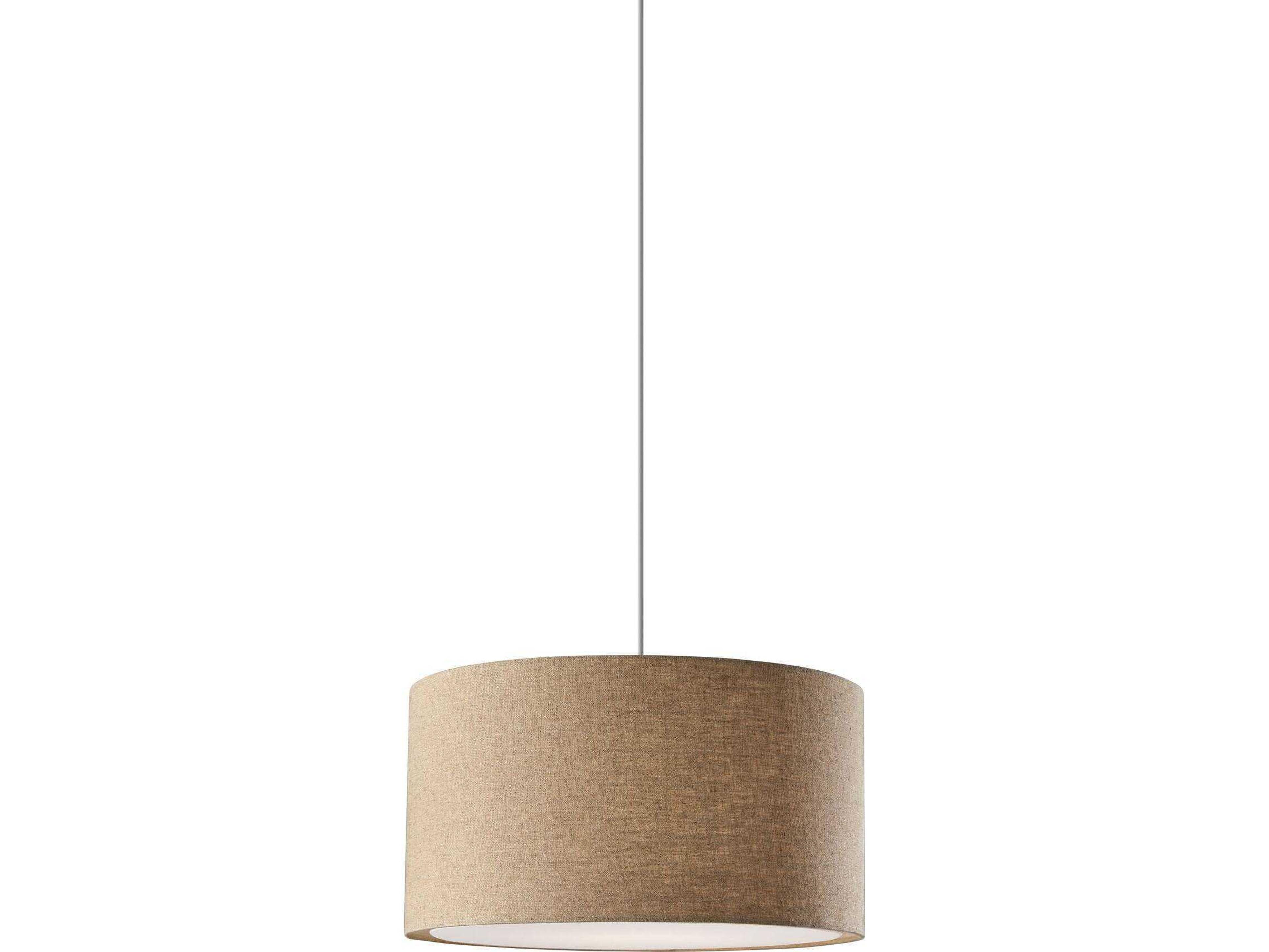 Harvest Drum Pendant Light Natural Textured Fabric