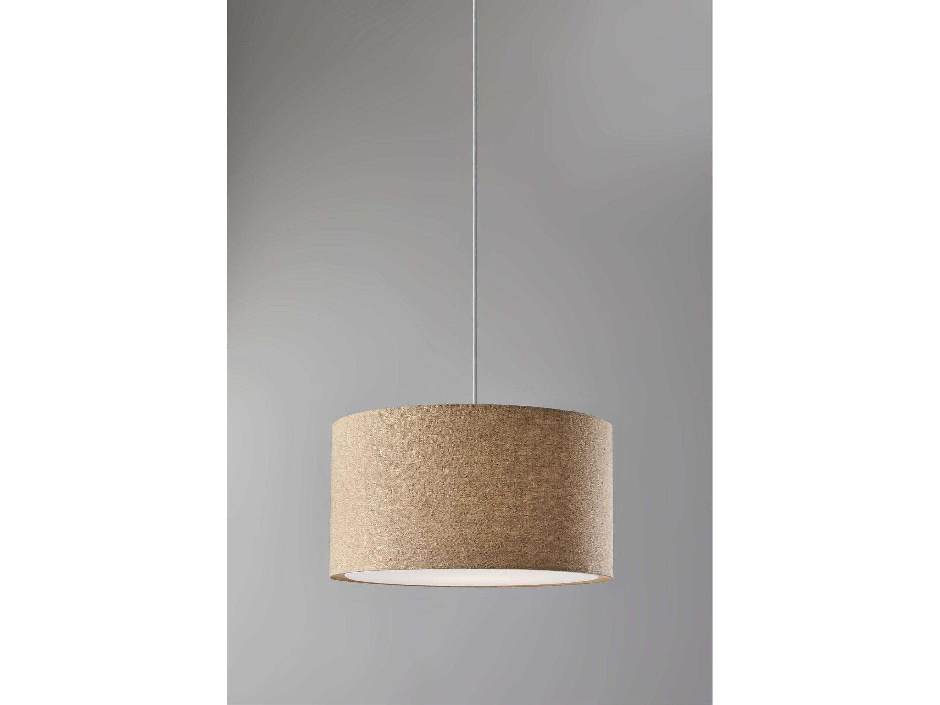 Adesso Harvest Natural Textured Brown Drum Pendant