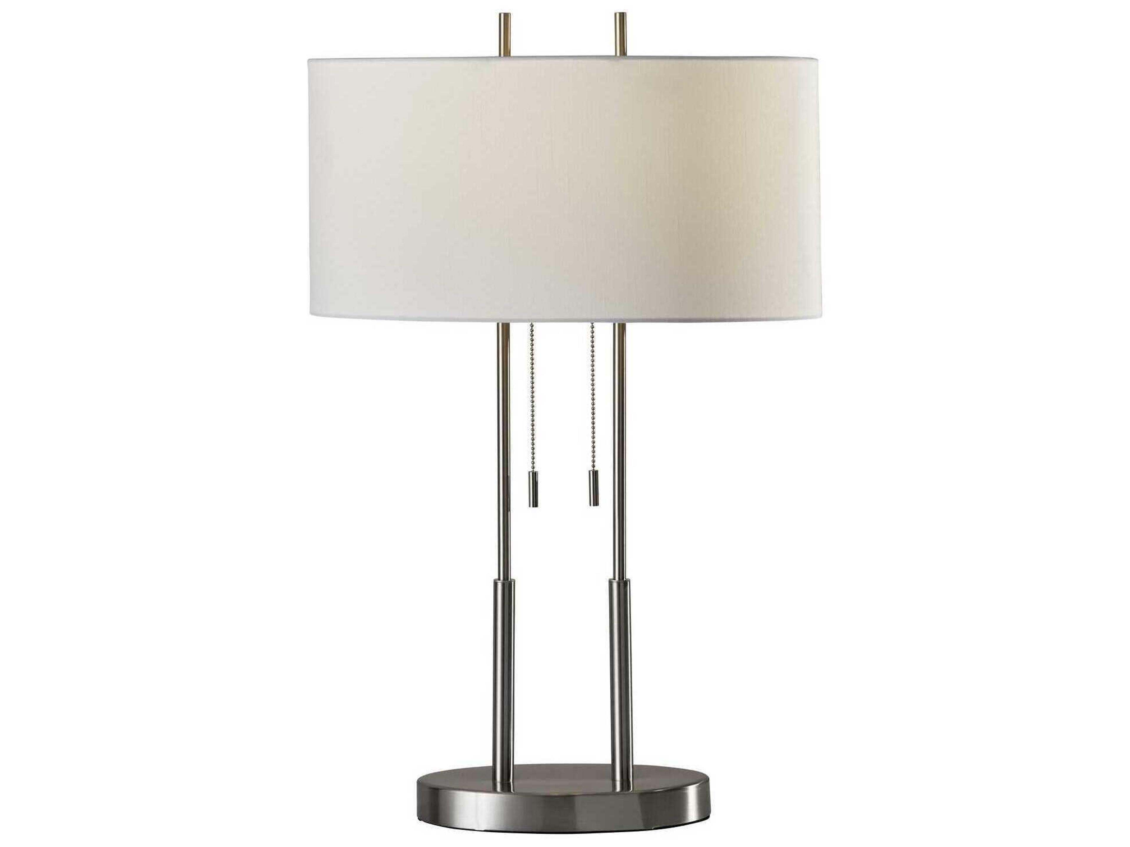 Duet Table Lamp in Brushed Steel