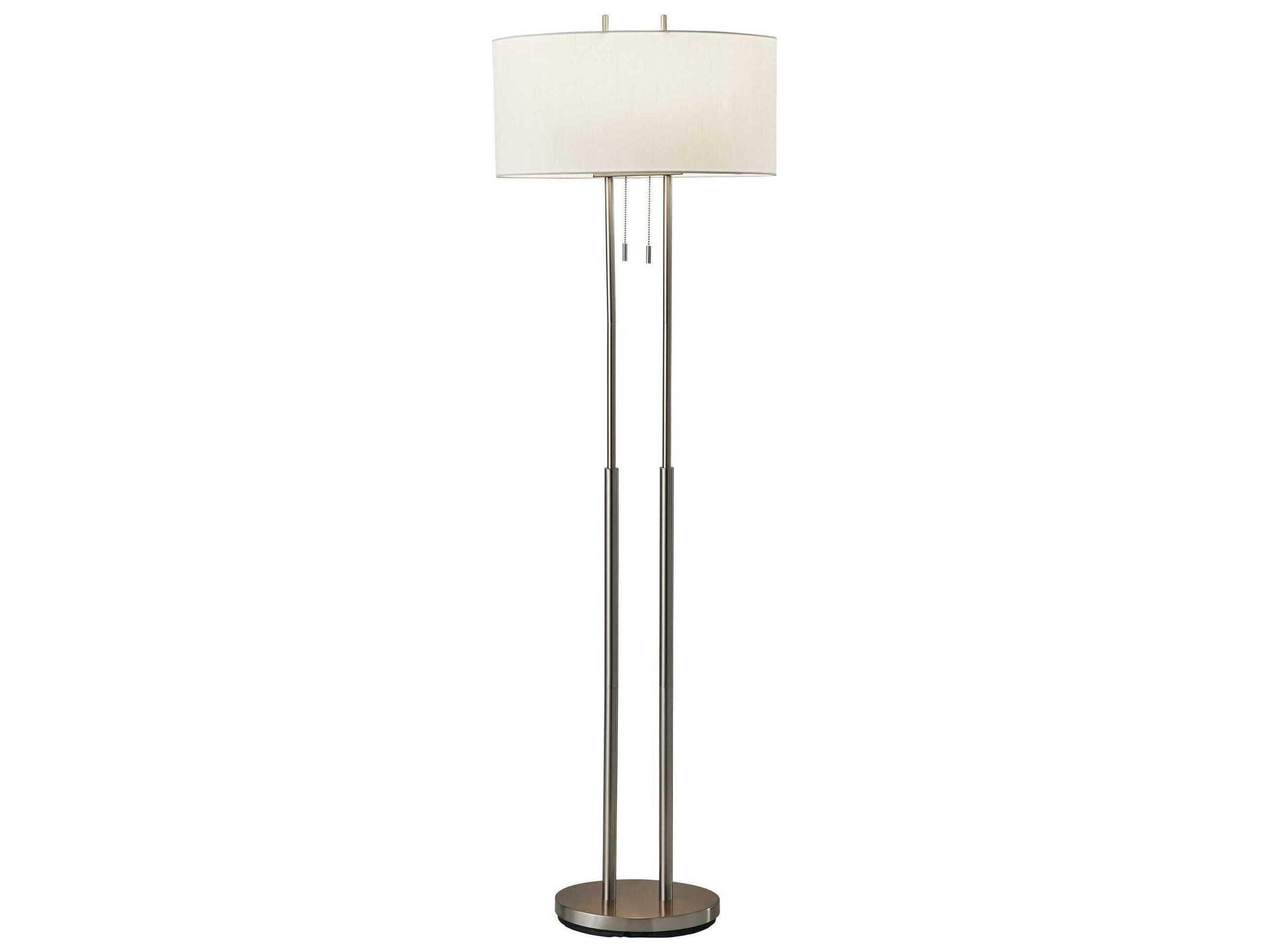 Duet Floor Lamp in Brushed Steel