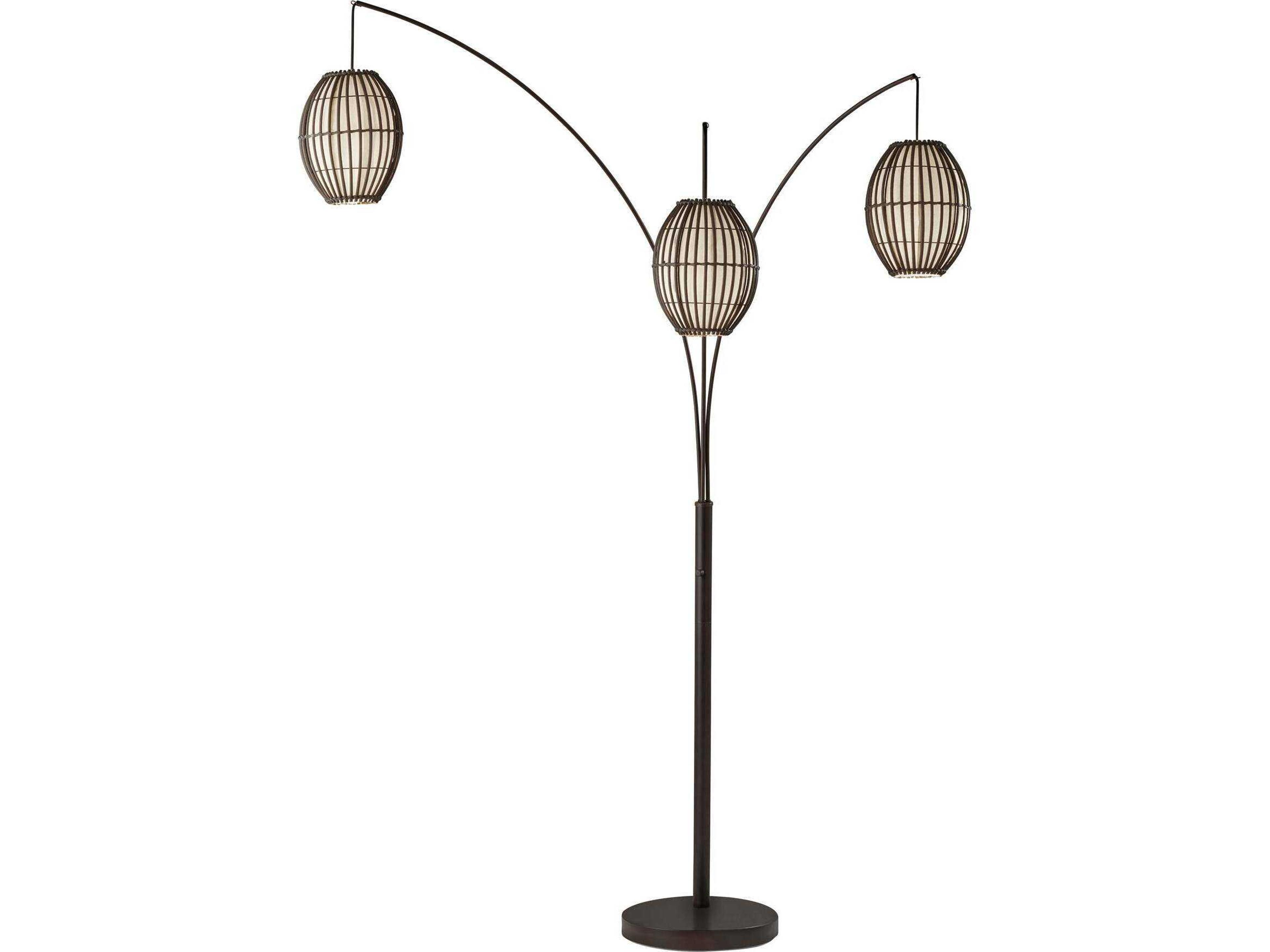 Maui Arc Floor Lamp Antique Bronze 3 Light