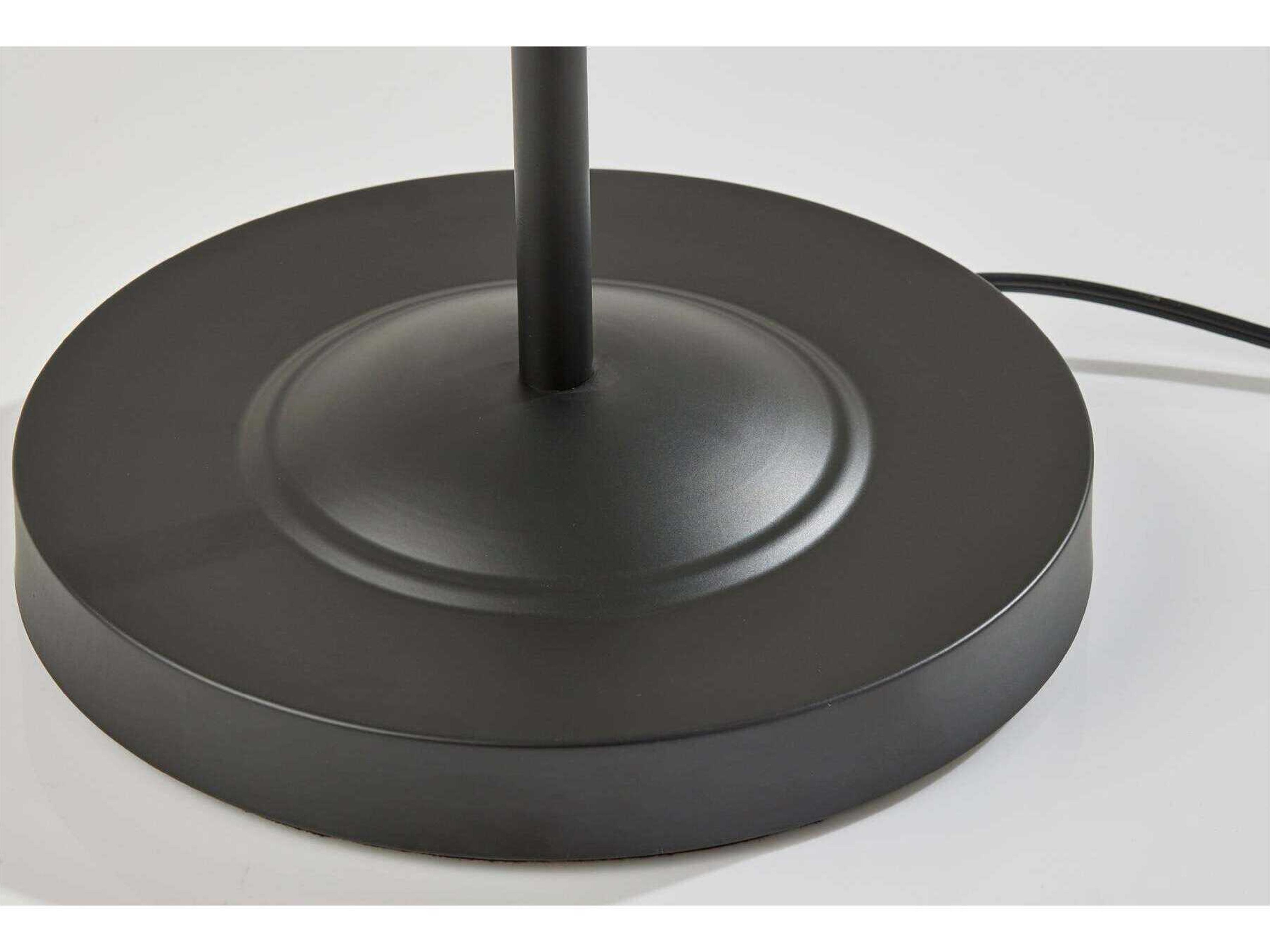 Adesso Willard Dark Bronze Beige Textured Fabric Floor Lamp