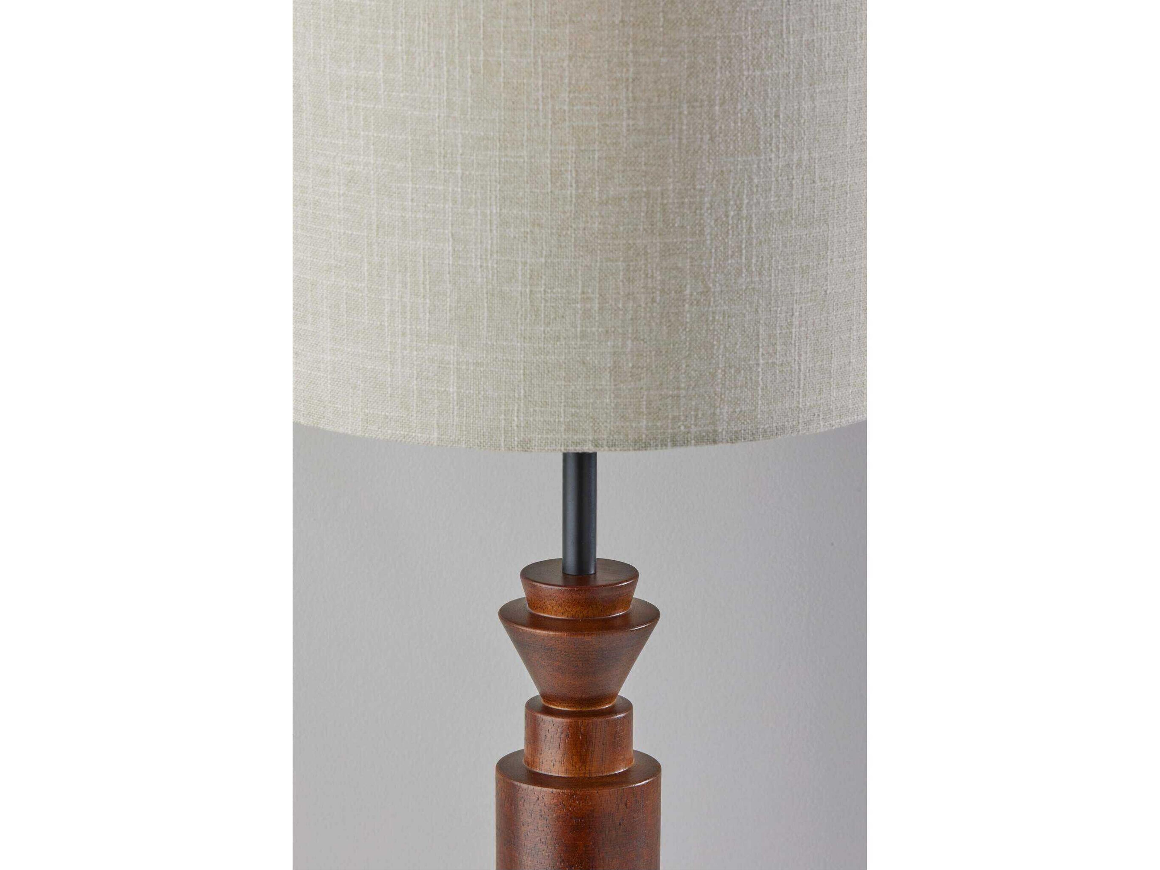 Adesso Elton Black Walnut Light Beige Textured Fabric Buffet Lamp
