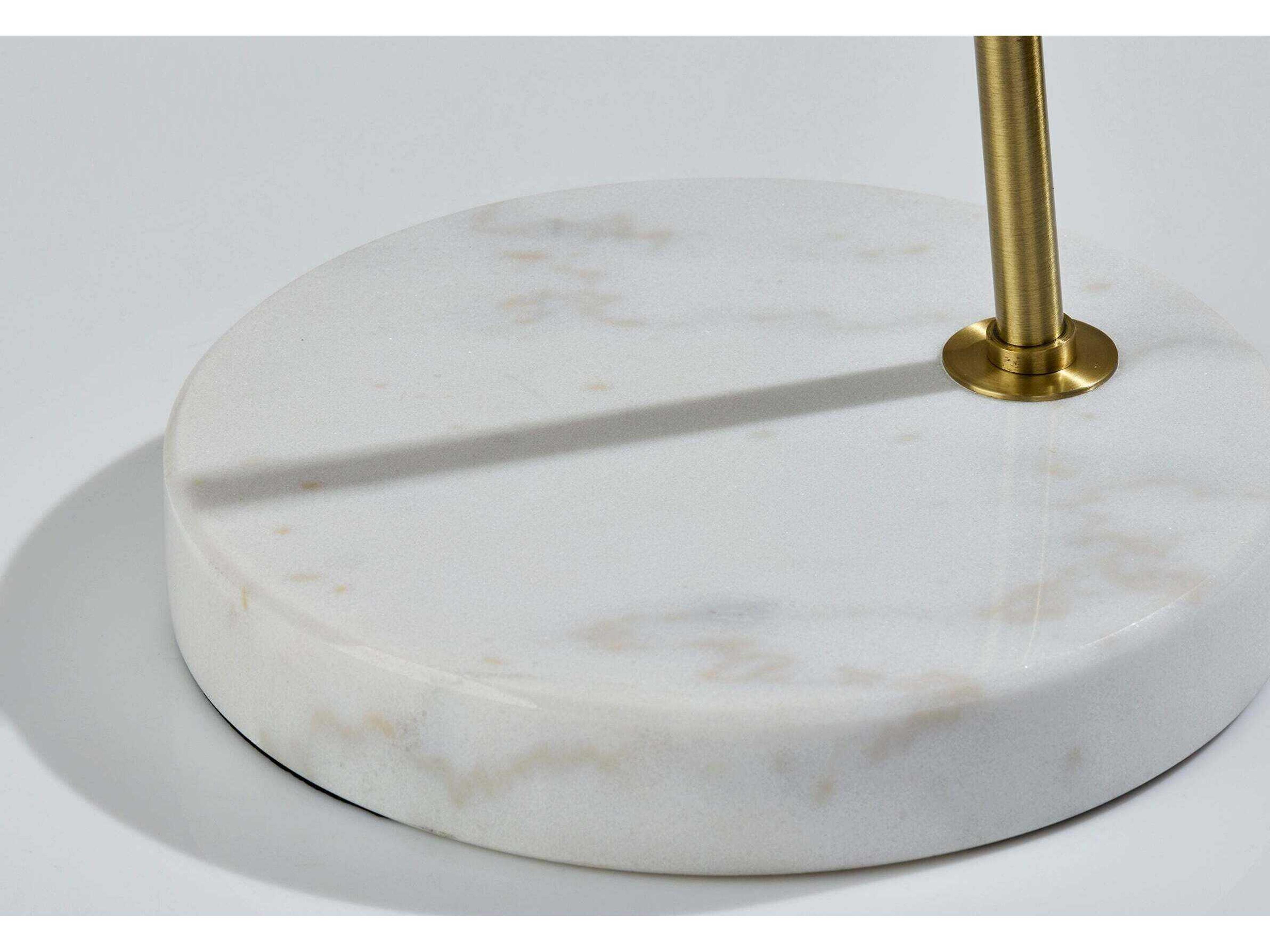 Adesso Chrystie Antique Brass White Textured Fabric Floor Lamp