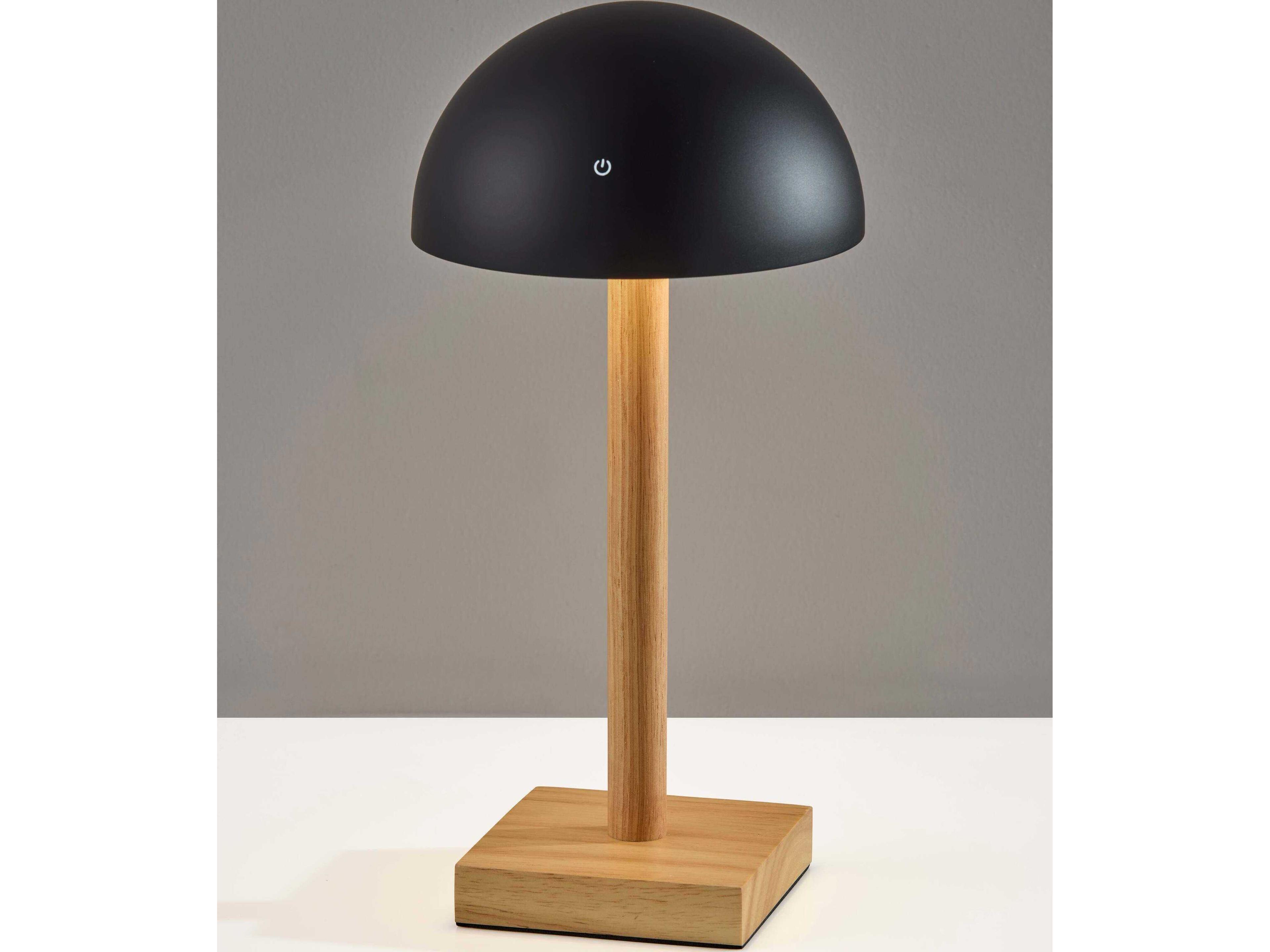 Adesso Nash Black Natural Painted Plastic Brown Table Lamp