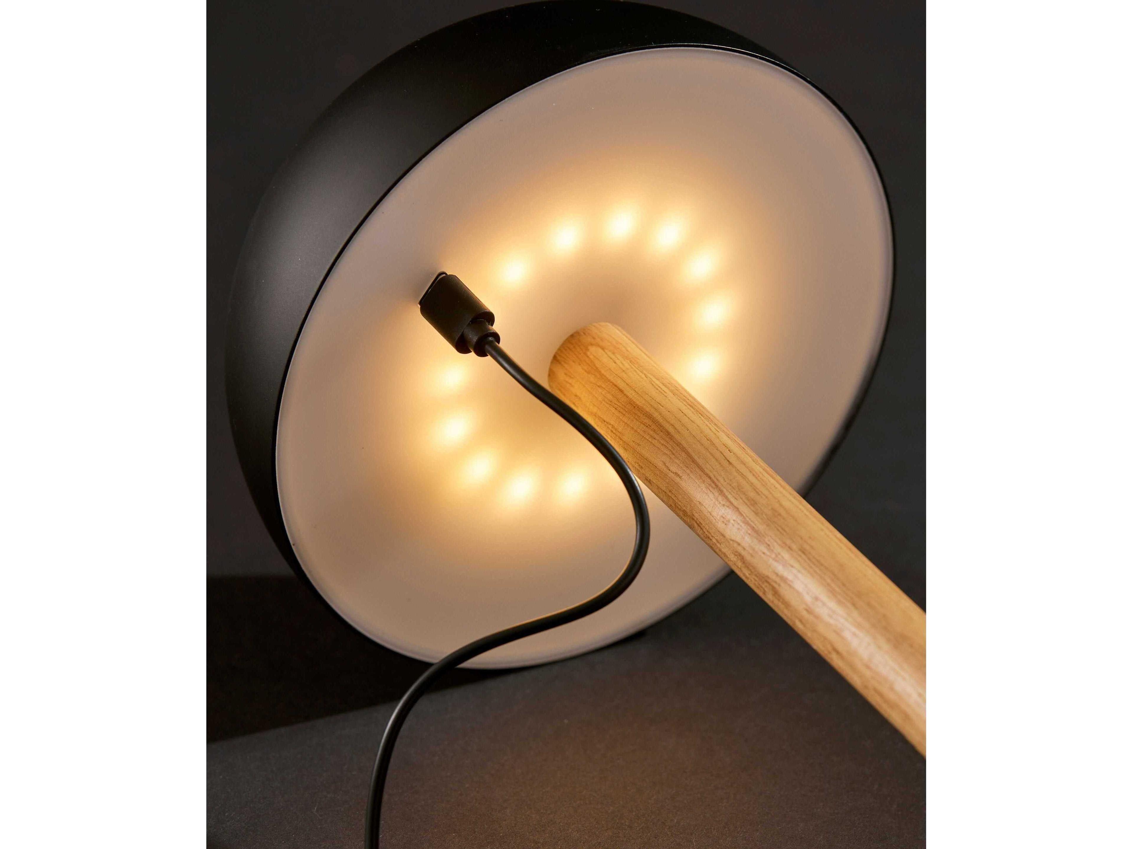 Adesso Nash Black Natural Painted Plastic Brown Table Lamp