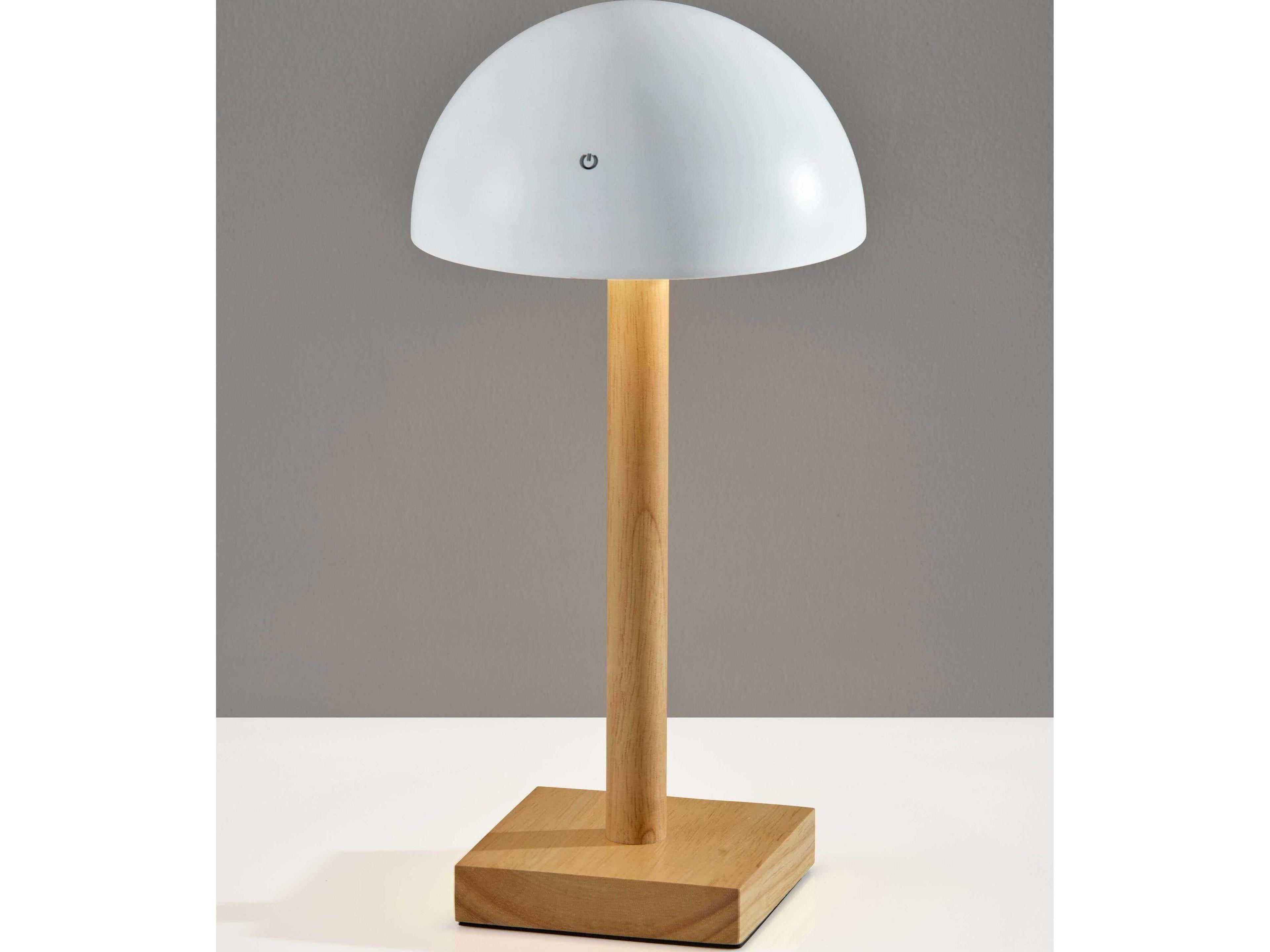 Adesso Nash White Natural Painted Plastic Brown Table Lamp