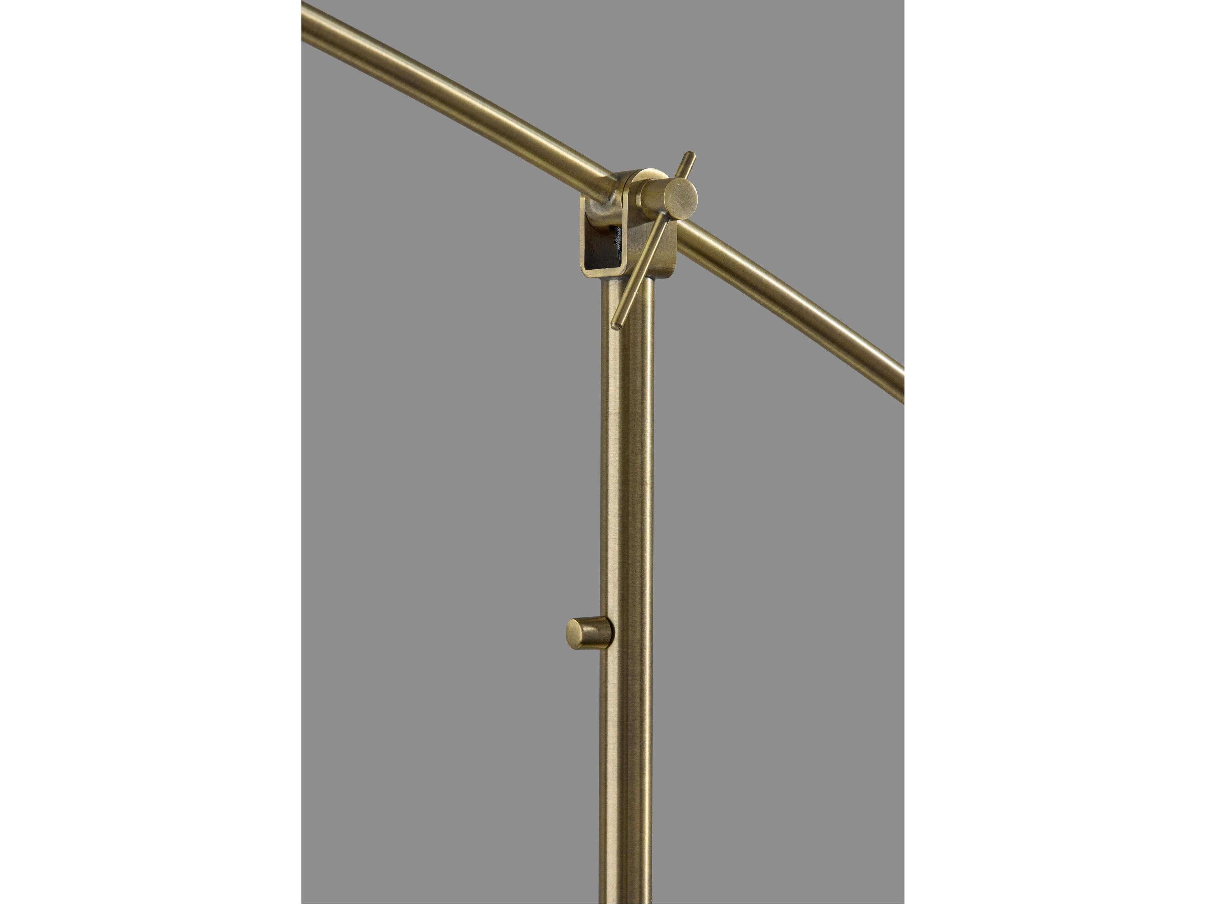 Adesso Leroy Black Antique Brass Floor Lamp