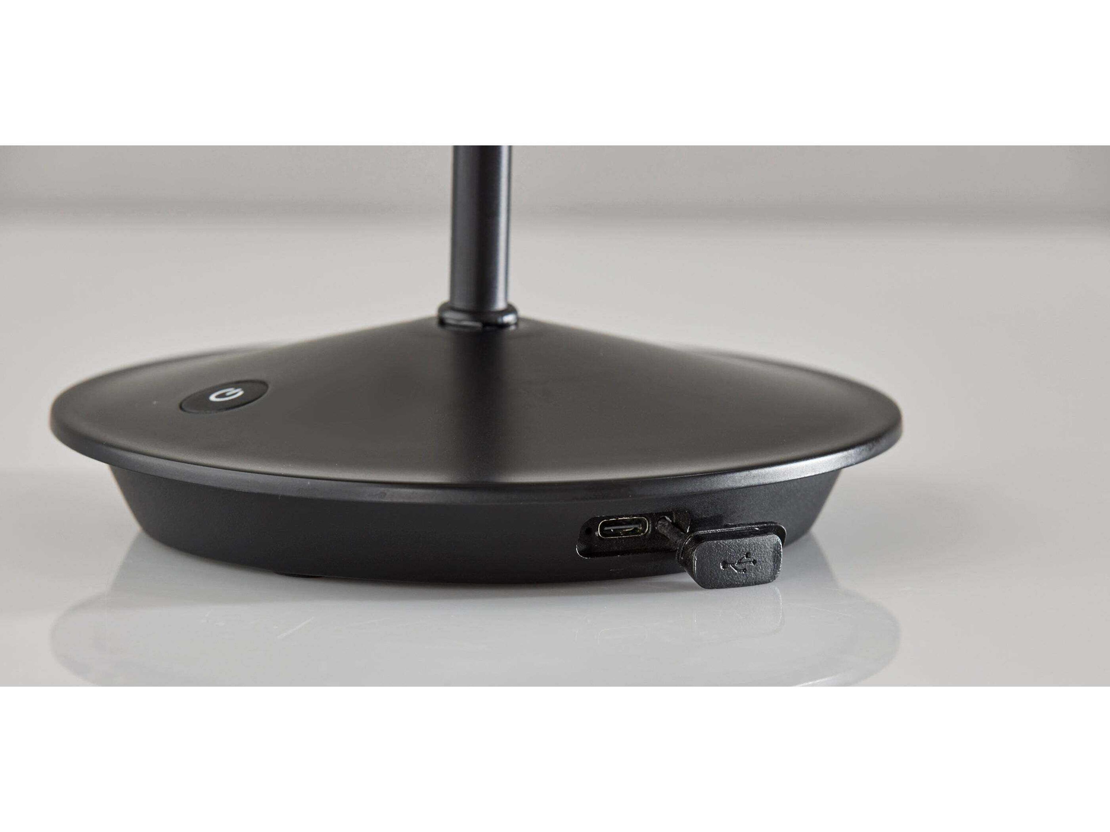 Adesso Andy Black Plastic Rattan Table Lamp