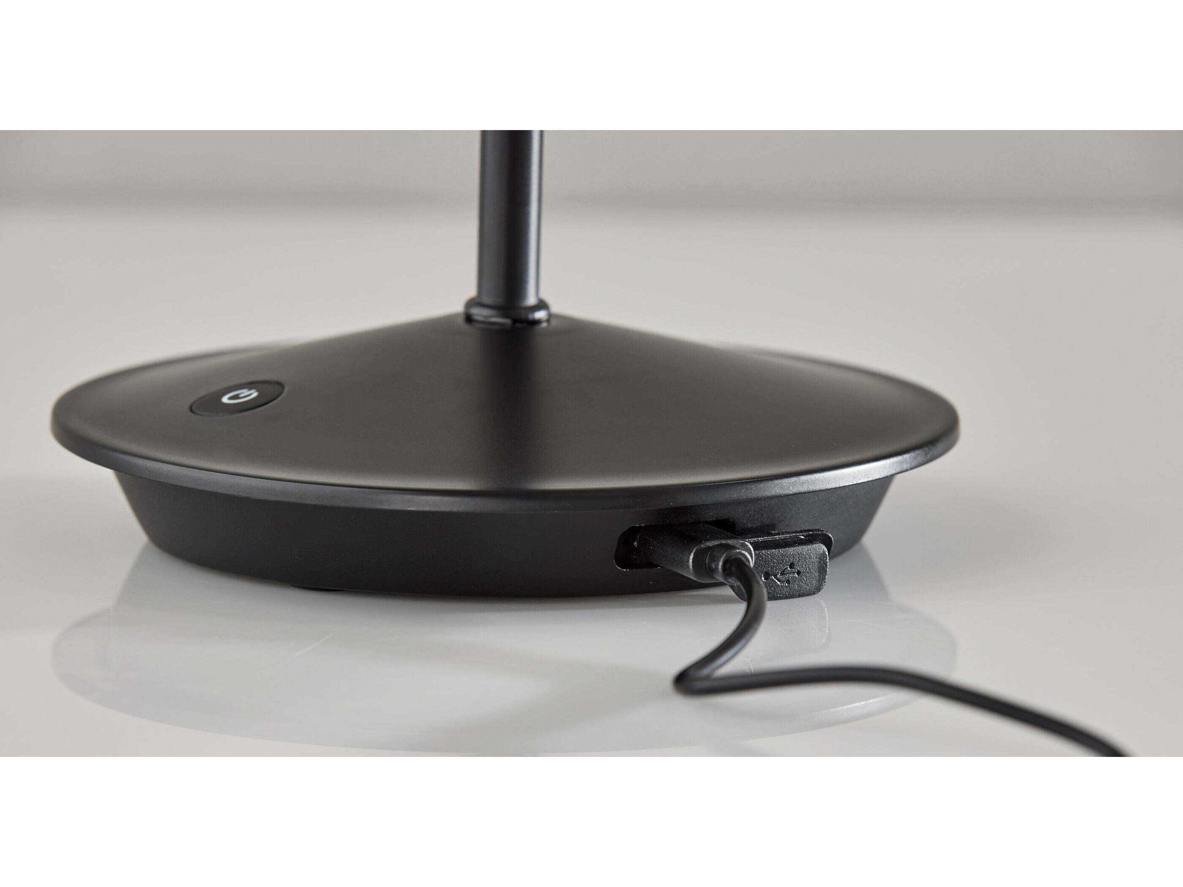 Adesso Andy Black Plastic Rattan Table Lamp