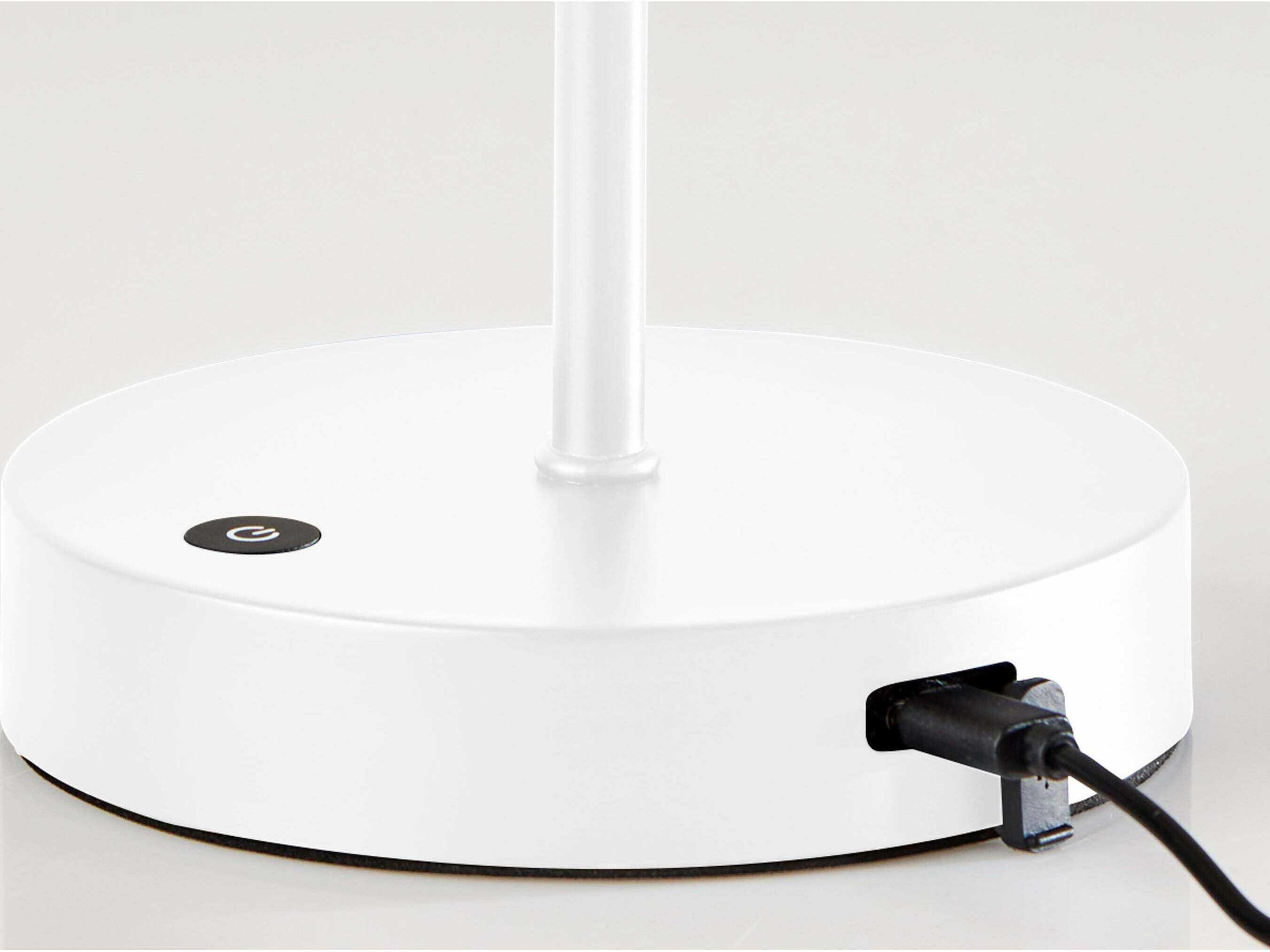 Adesso Stevie White Plastic Rattan Table Lamp