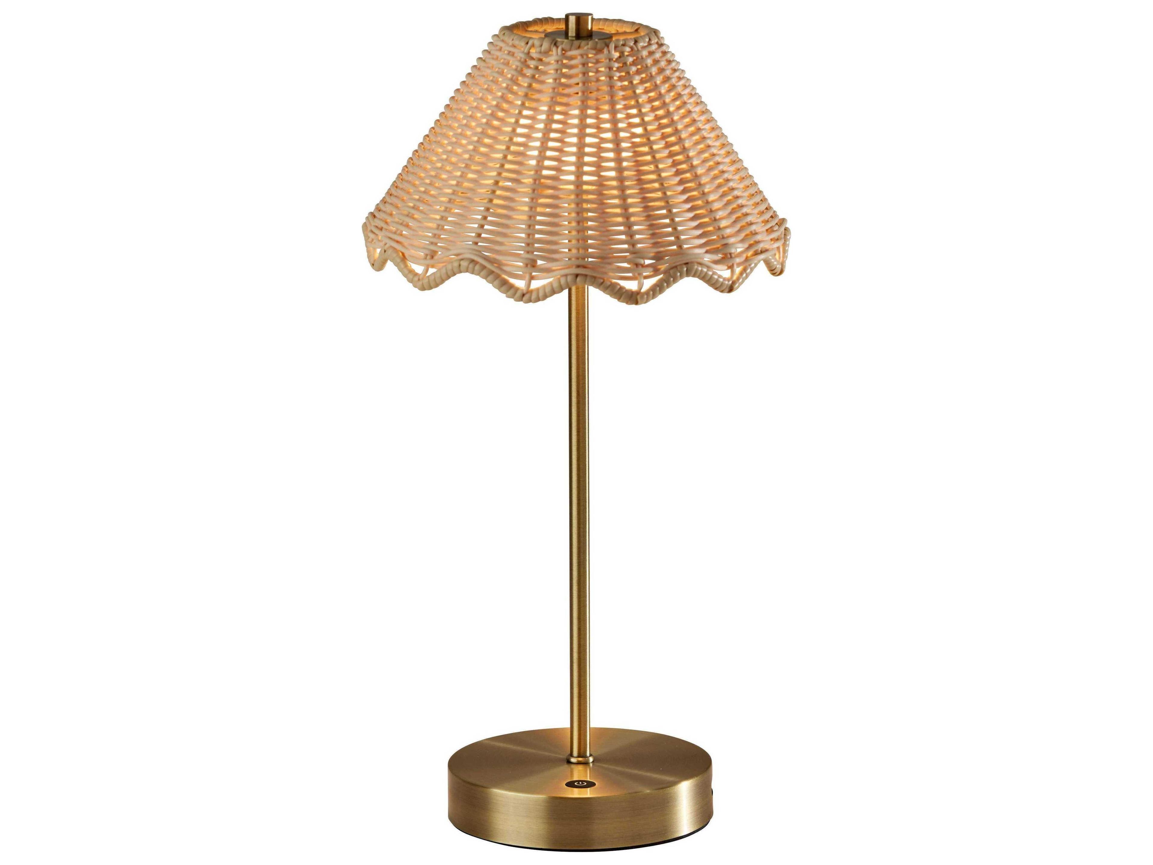 Stevie Cordless LED Table Lamp Antique Brass