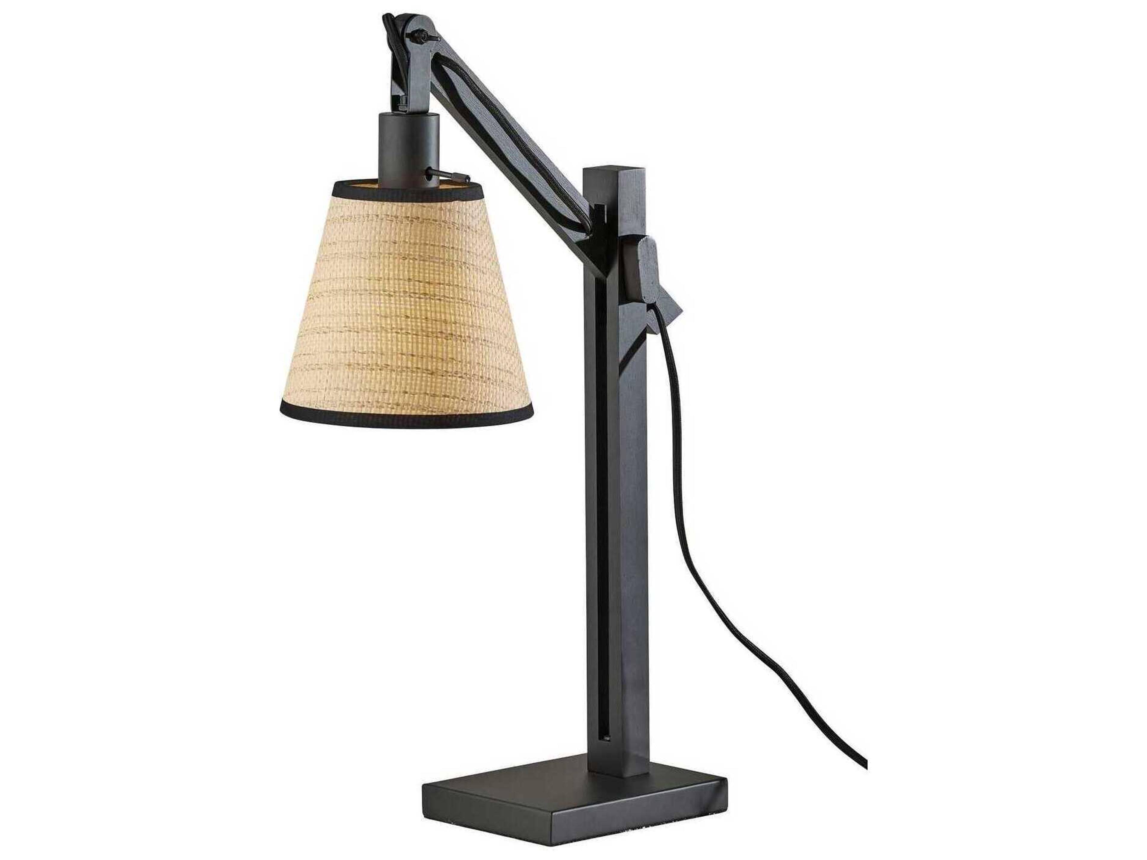Walden Table Lamp Adjustable Black Wood
