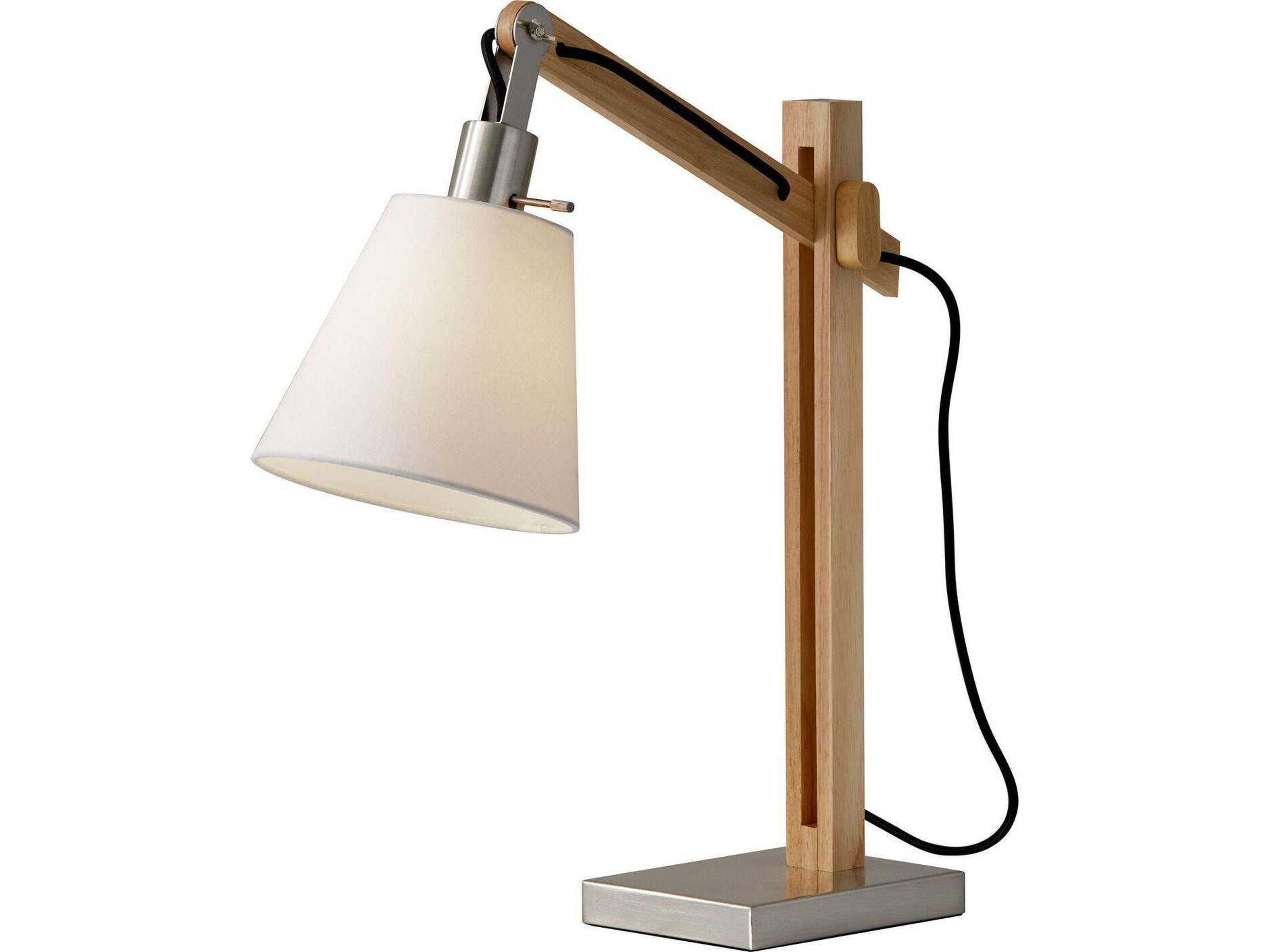 Walden Table Lamp Natural Wood Adjustable