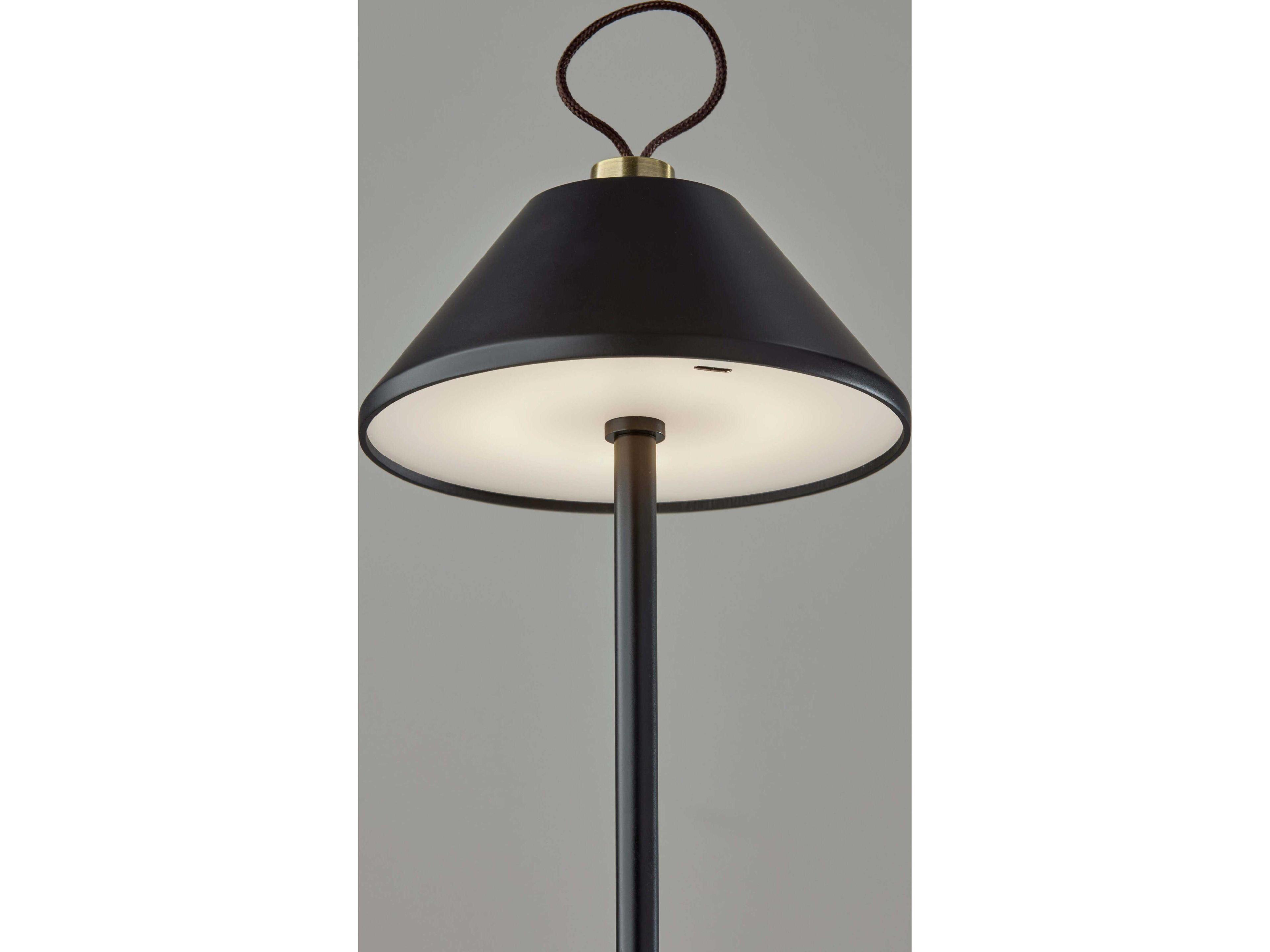 Adesso Danny Black Antique Brass Table Lamp