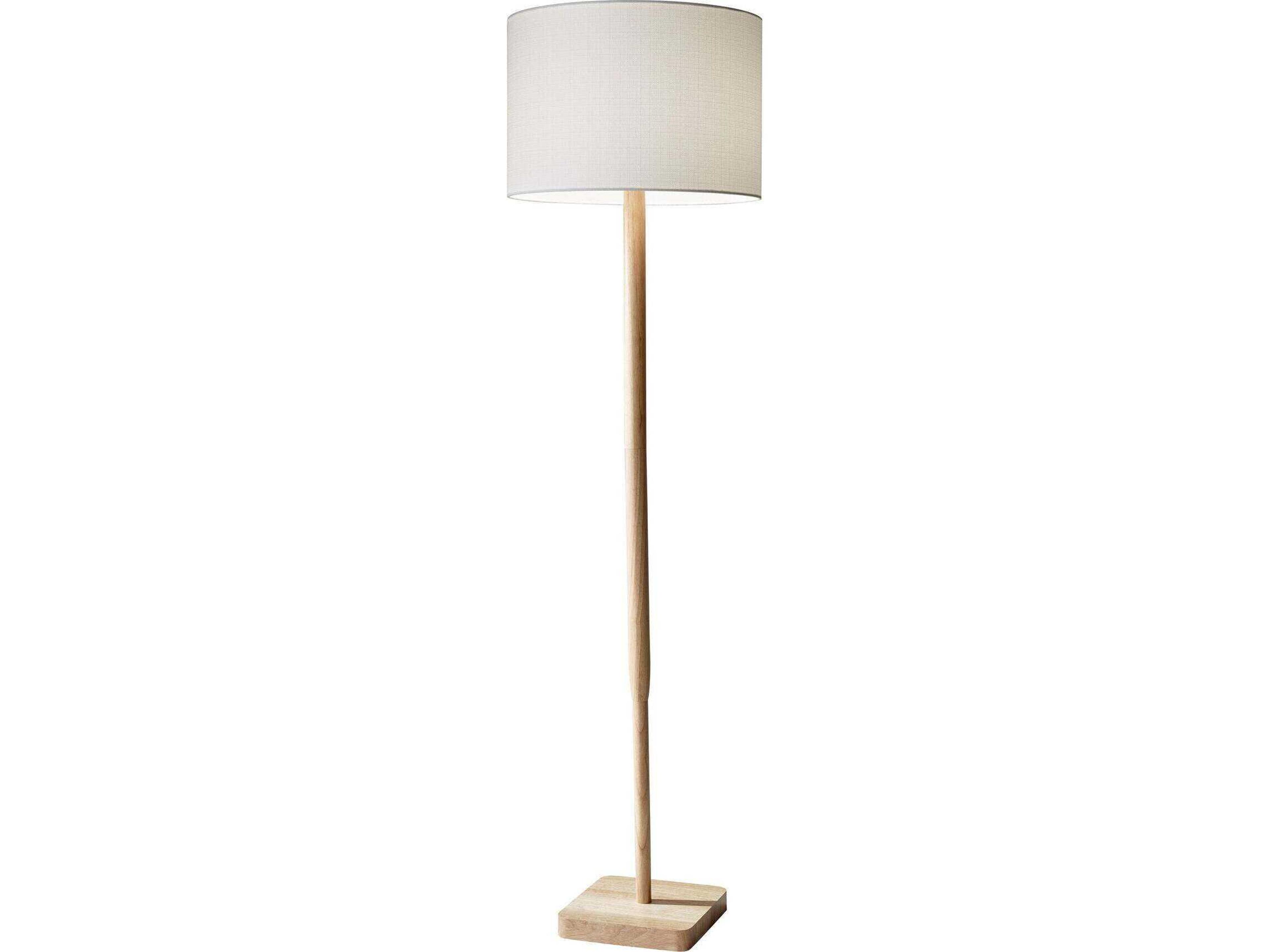 Ellis Floor Lamp in Natural Rubberwood