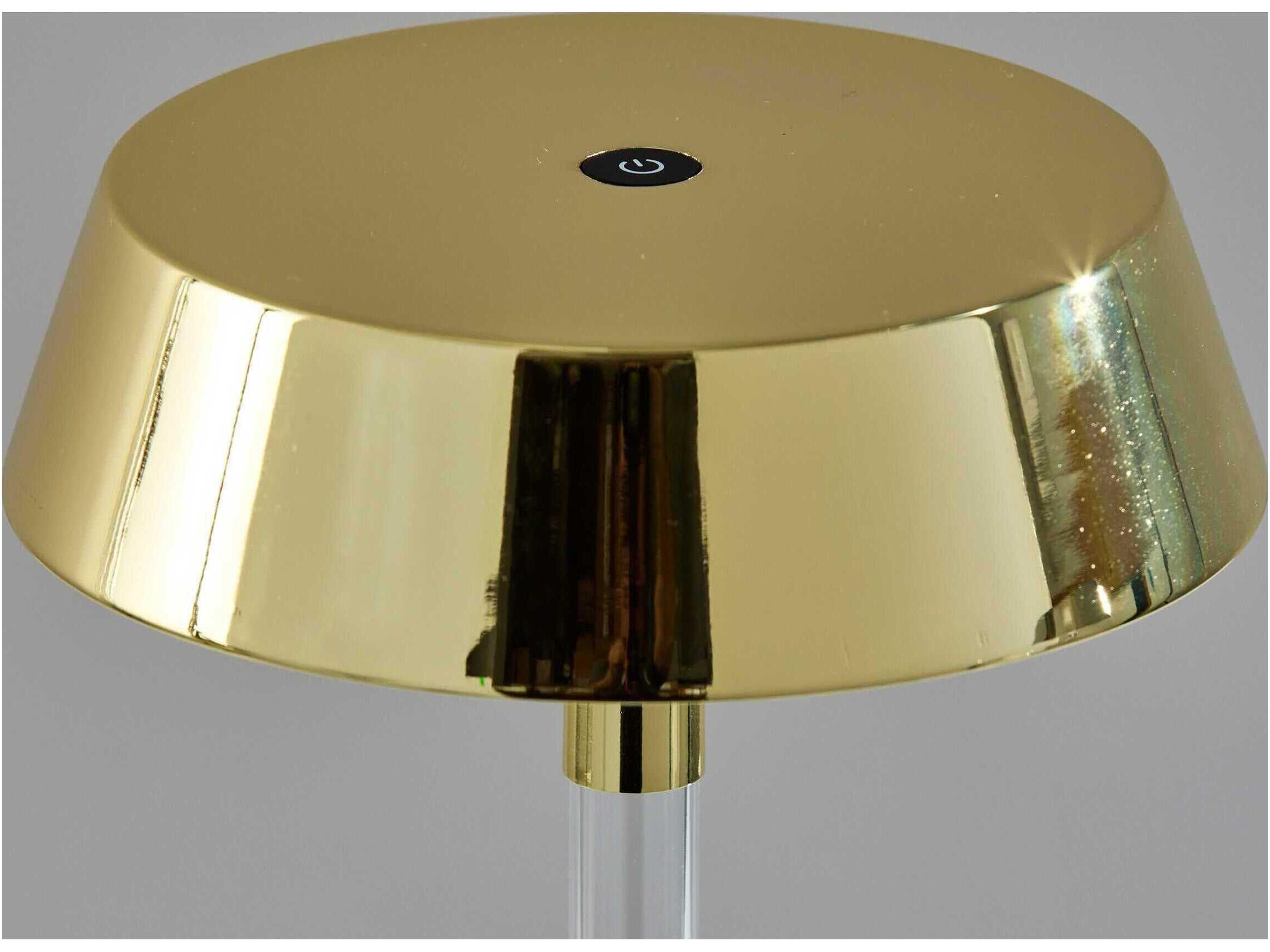 Adesso Orla Shiny Gold Clear Acrylic Metal Table Lamp
