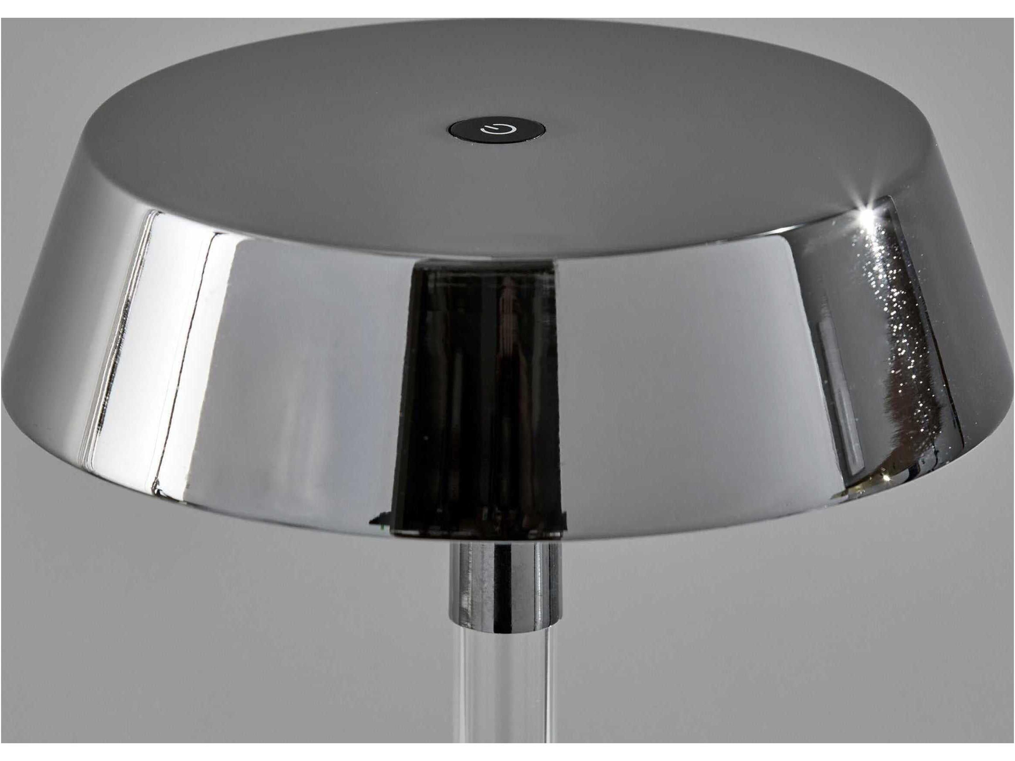 Adesso Orla Shiny Chrome Clear Acrylic Metal Table Lamp