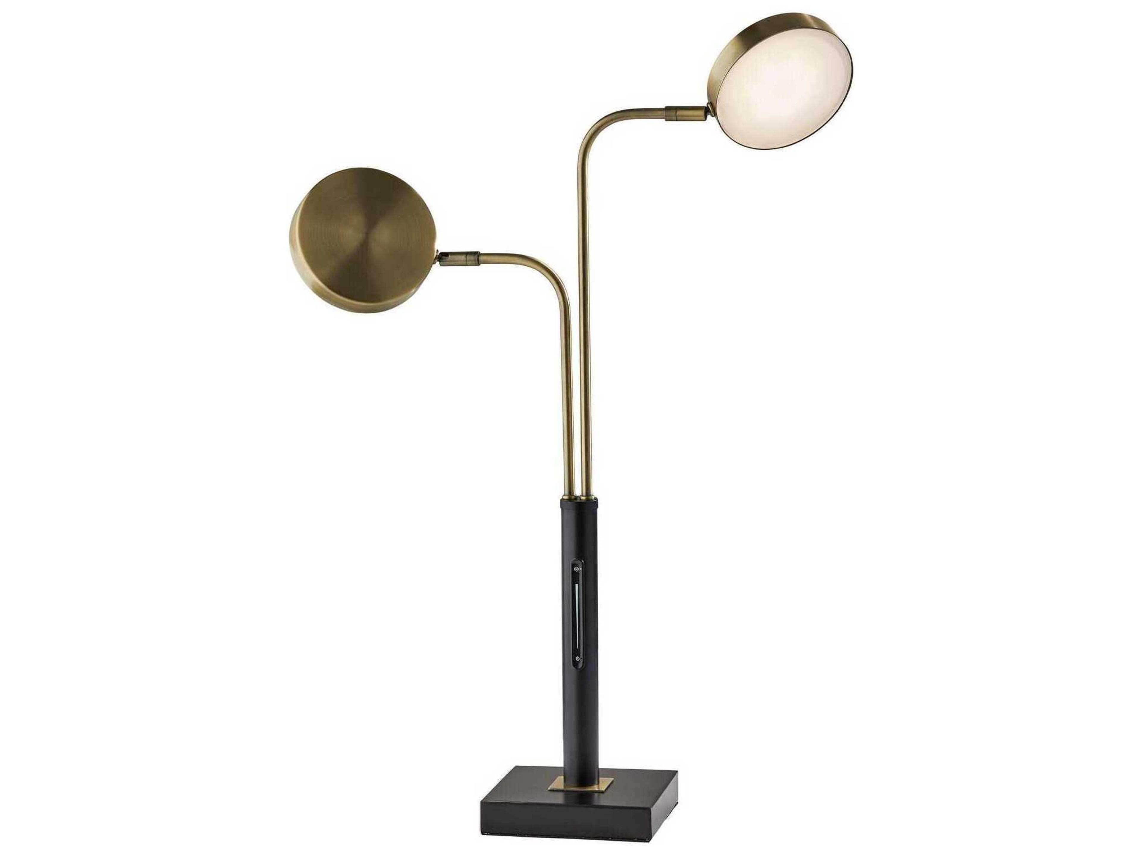 Rowan LED Desk Lamp Black and Antique Brass