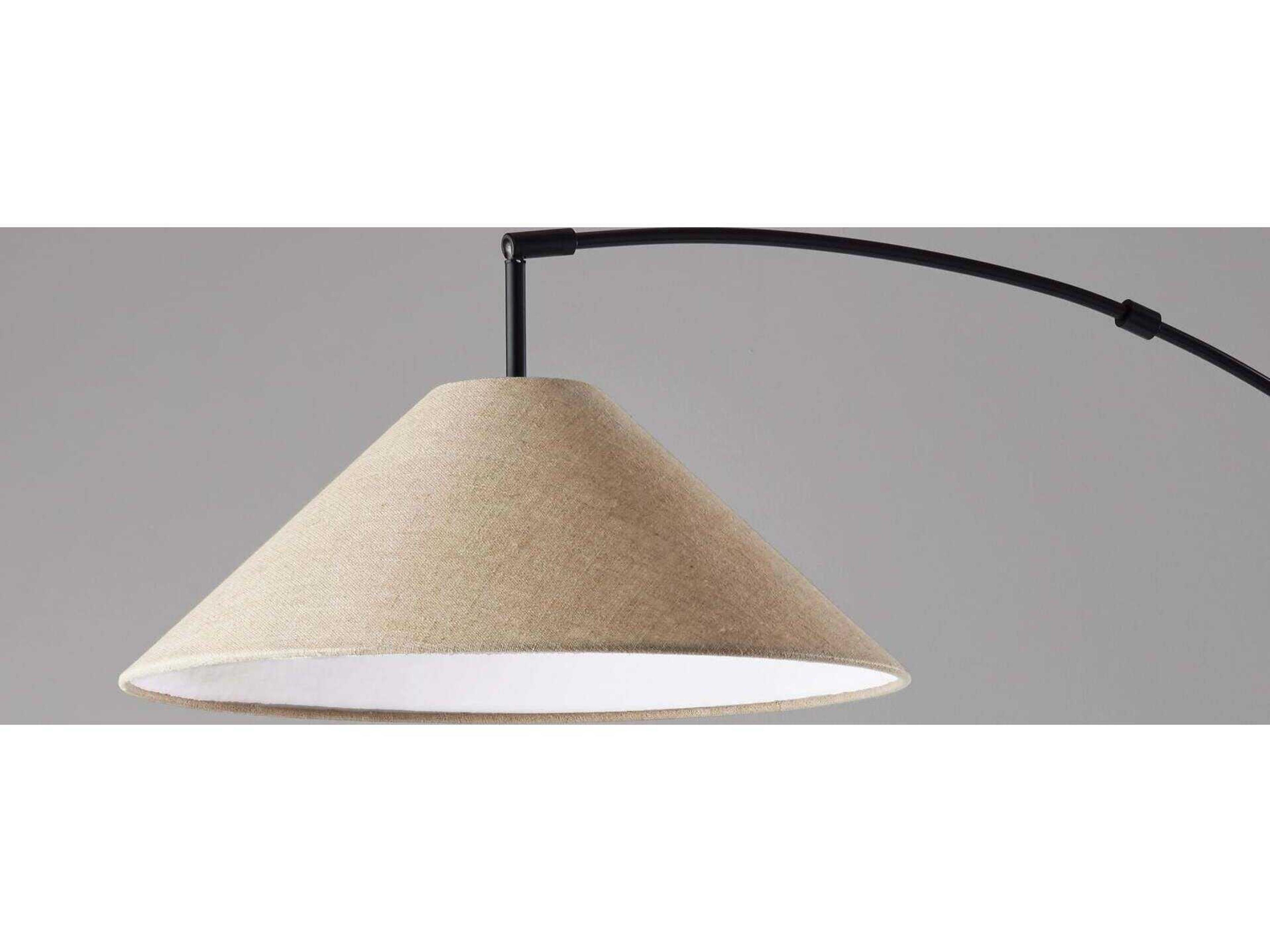 Adesso Braxton Dark Bronze Light Brown Textured Fabric Floor Lamp