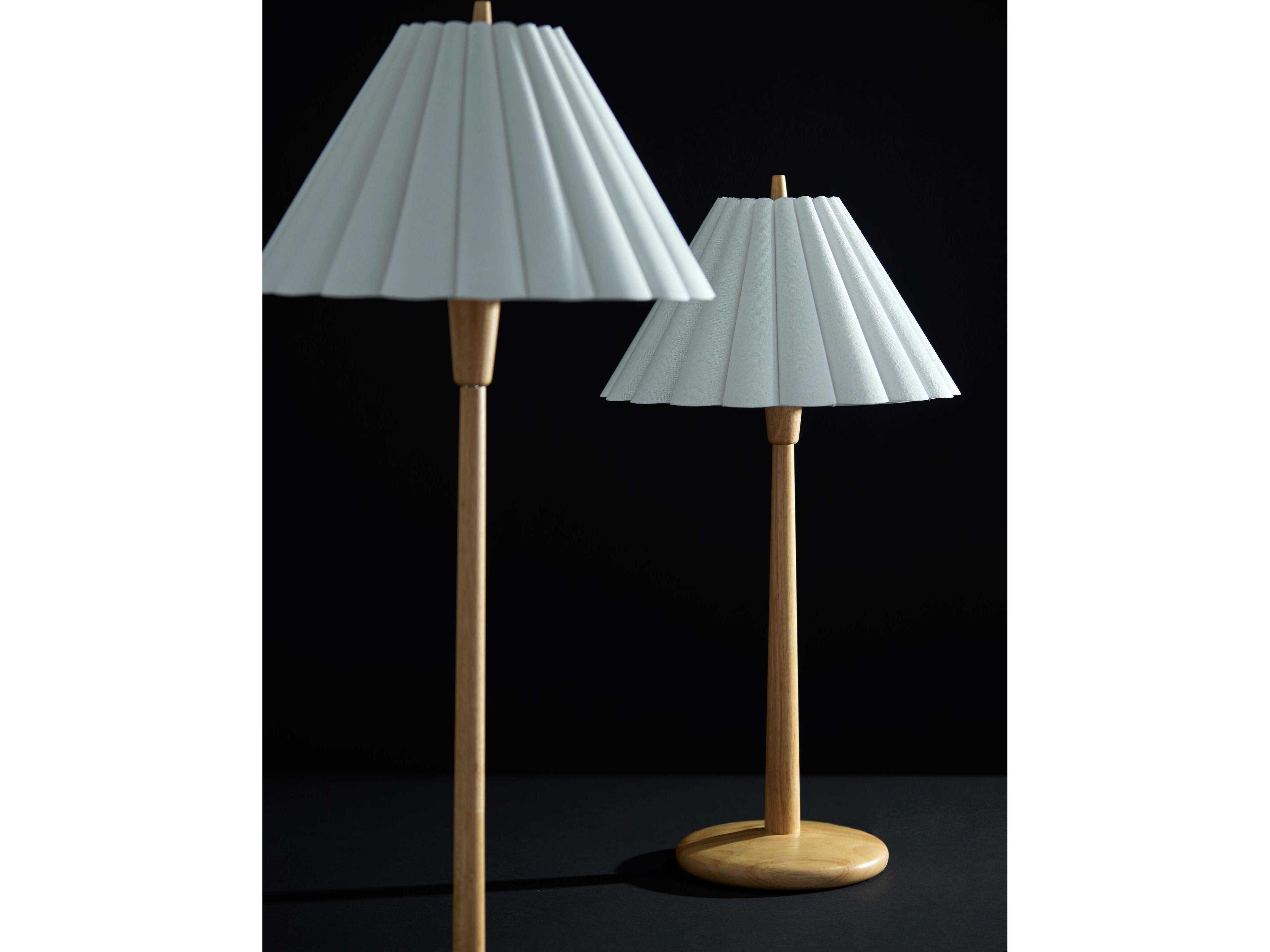 Adesso Scallop Natural Textured White Scalloped Fabric Brown Buffet Lamp