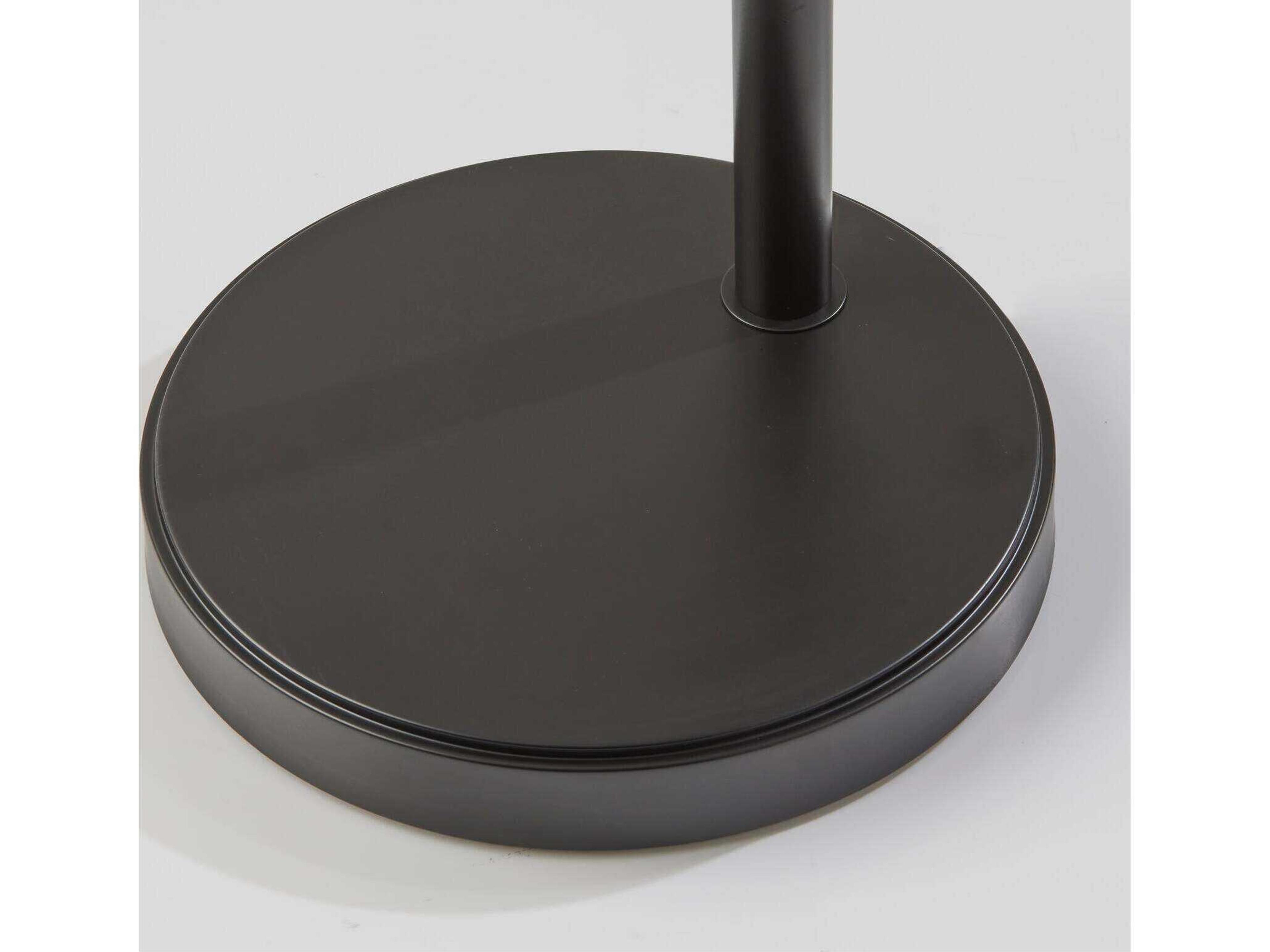 Adesso Cabo Dark Bronze Light Brown Textured Fabric Floor Lamp