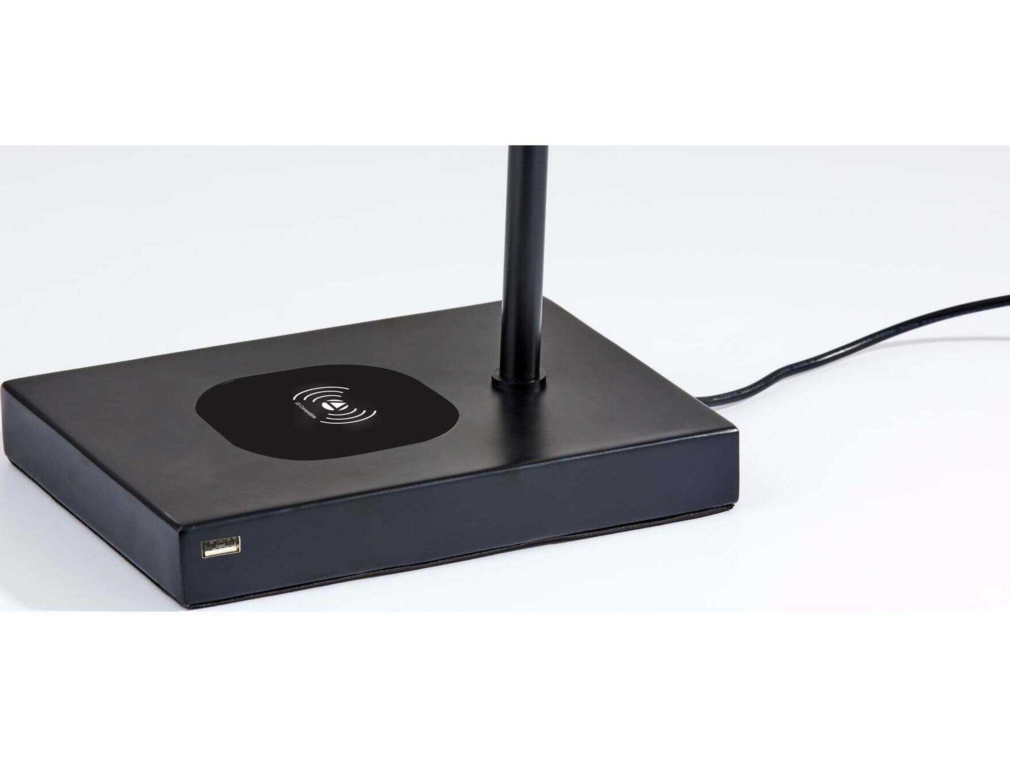 Adesso Collette Black Antique Brass Metal Desk Lamp