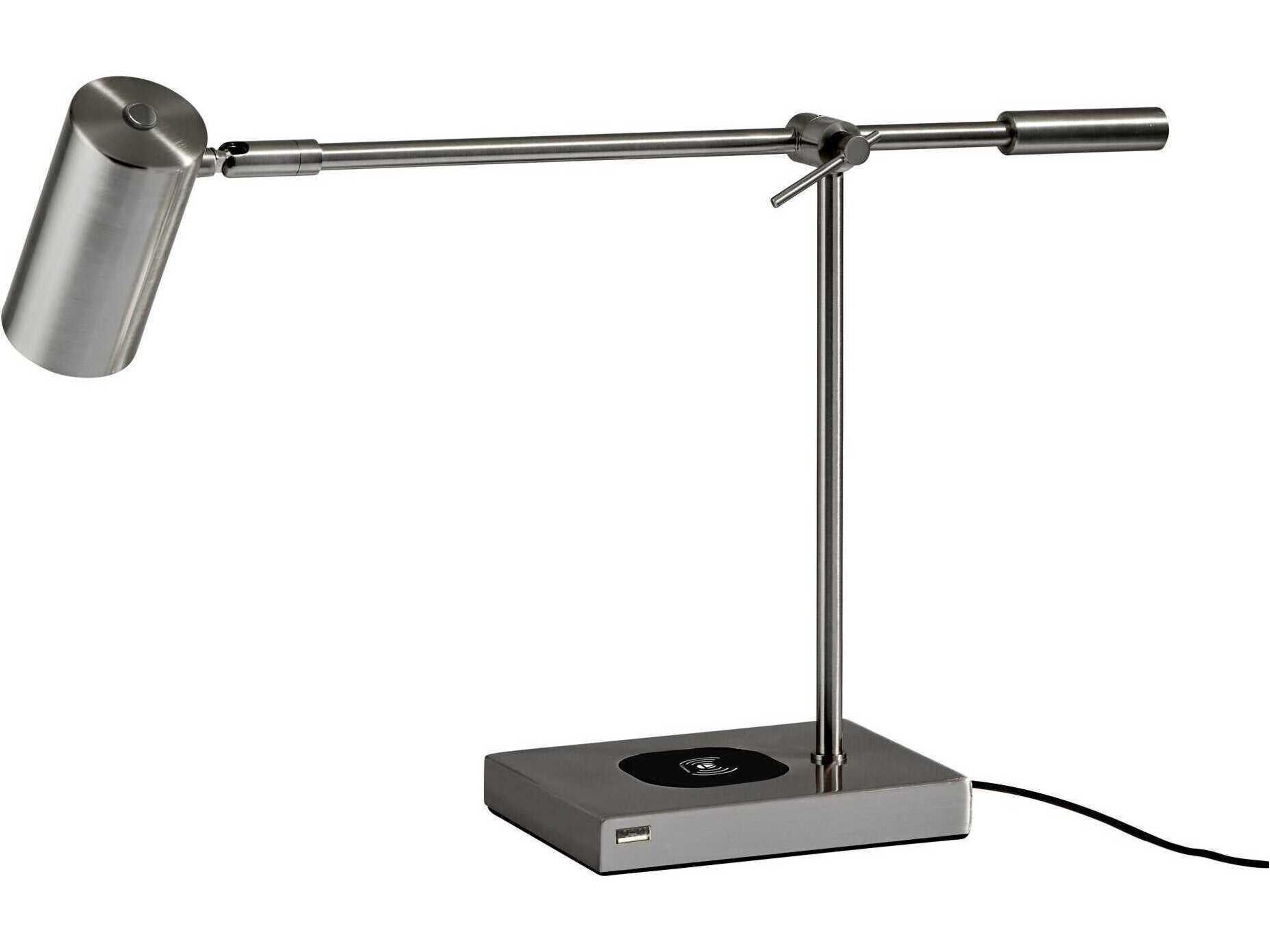 Adesso Collette Brushed Steel Desk Lamp