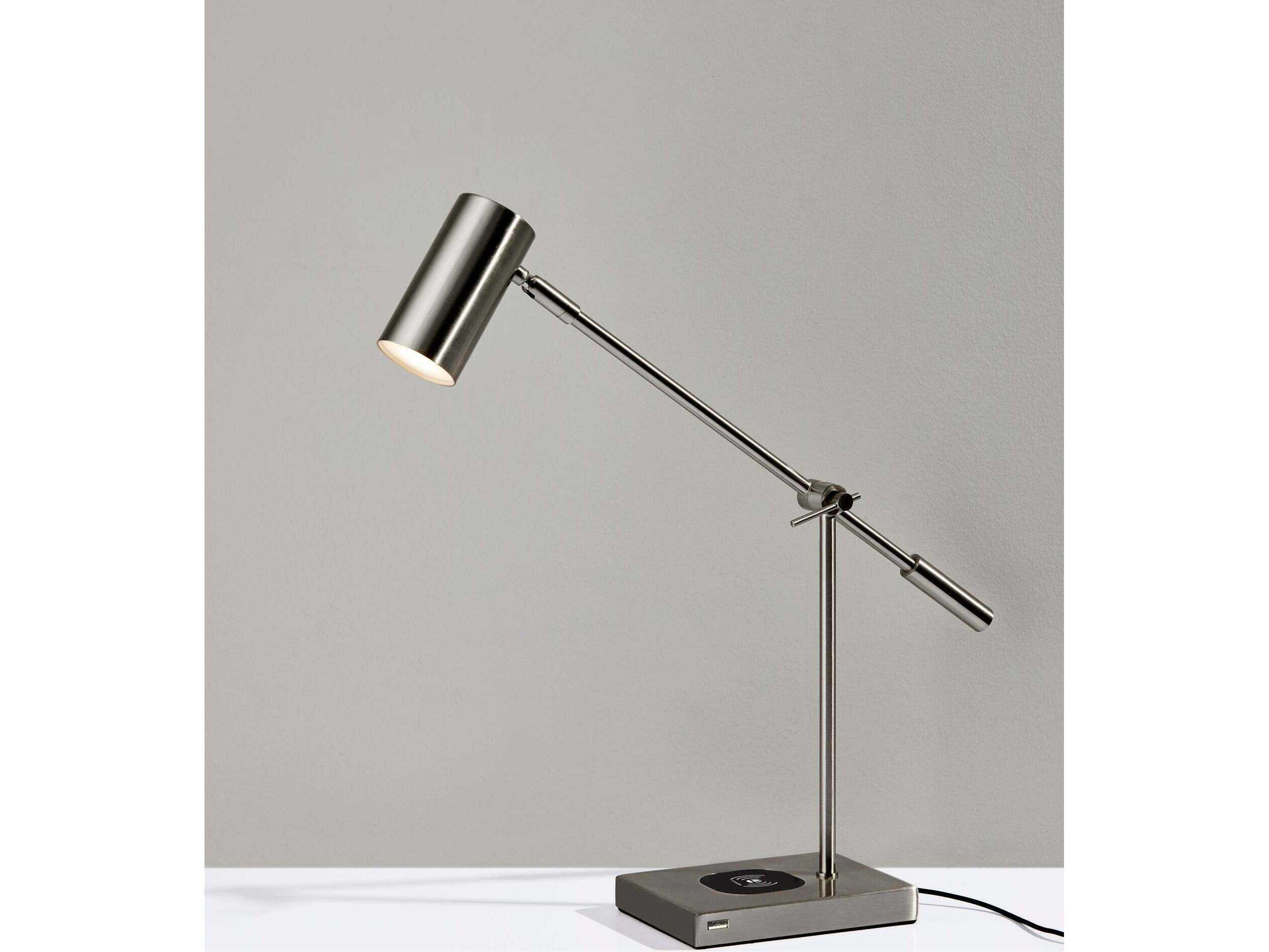 Adesso Collette Brushed Steel Desk Lamp