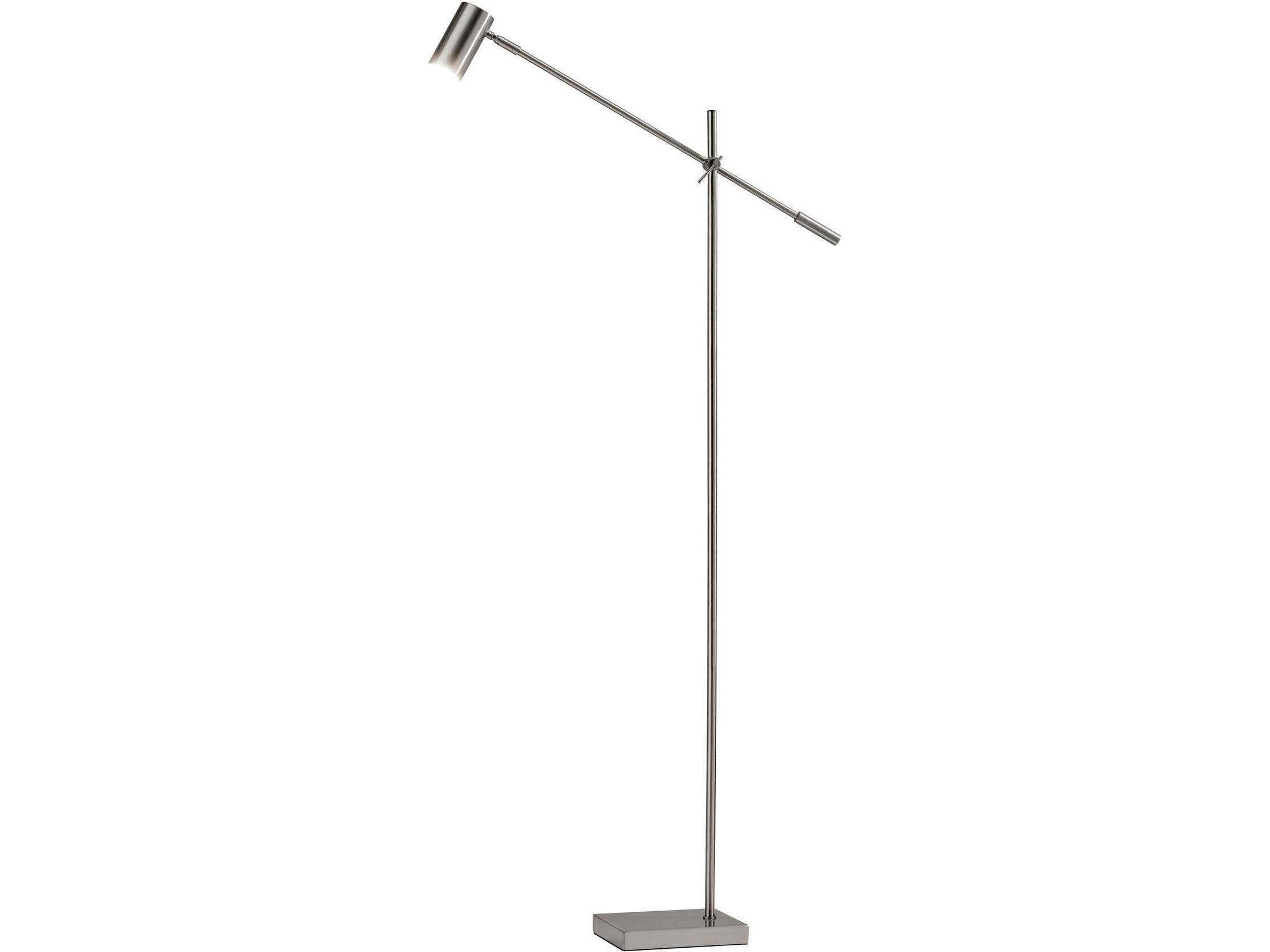 Collette LED Floor Lamp Brushed Steel Adjustable Task Light