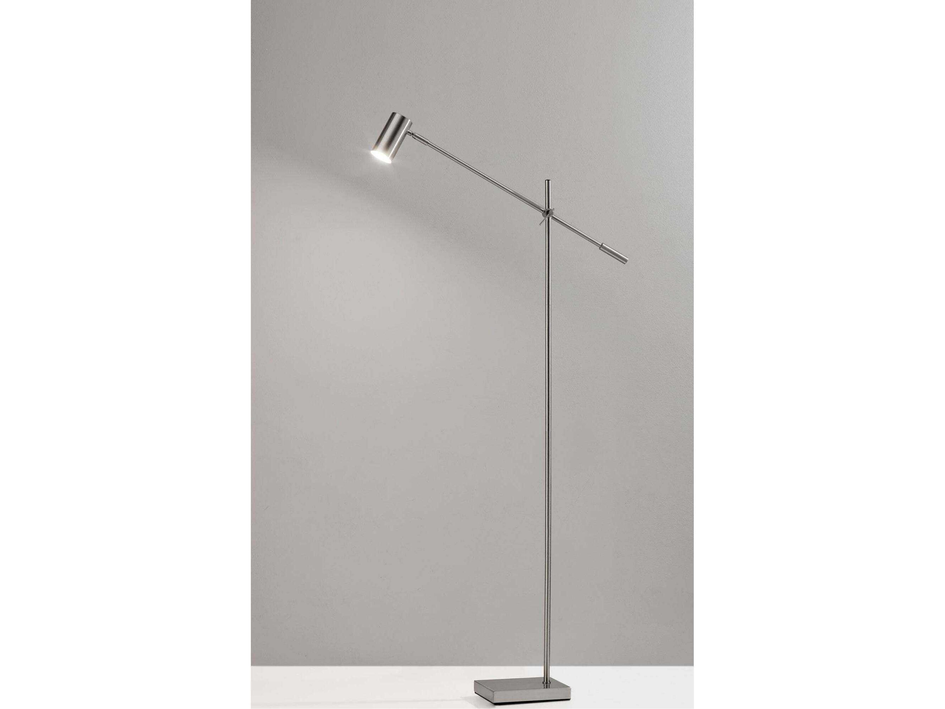 Adesso Collette Brushed Steel Floor Lamp