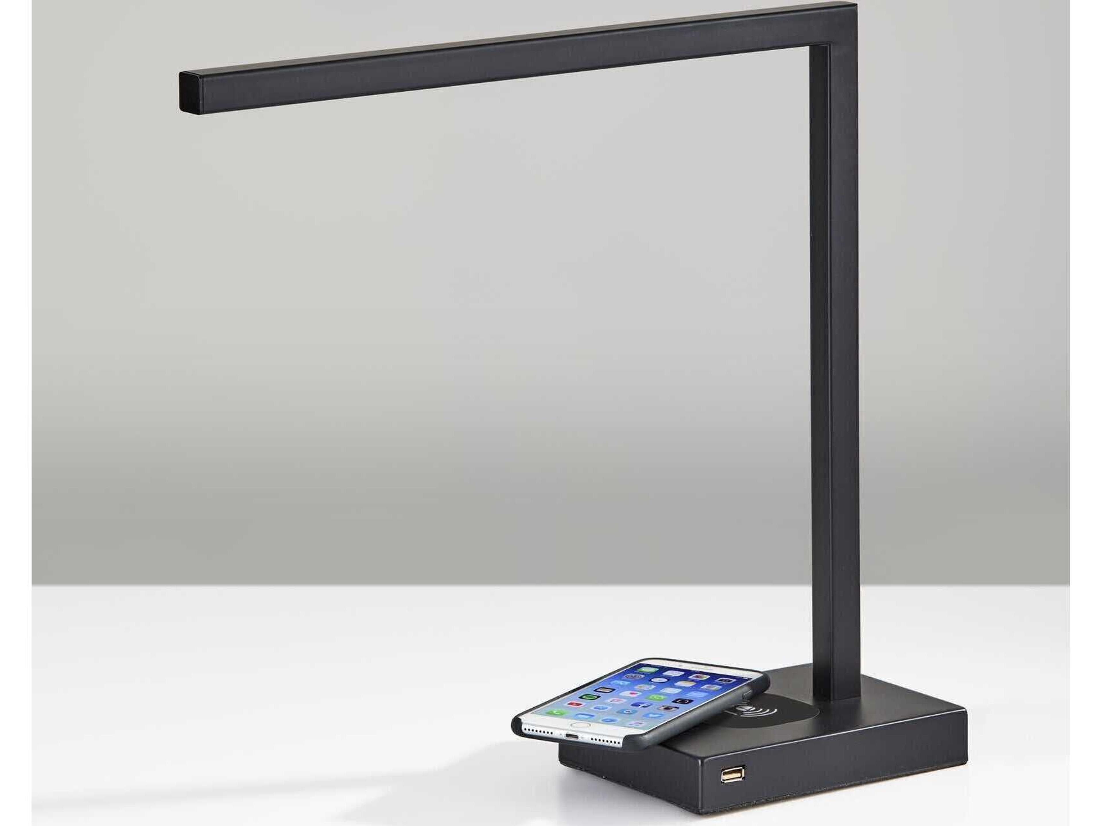 Adesso Aidan Matte Black Metal Desk Lamp
