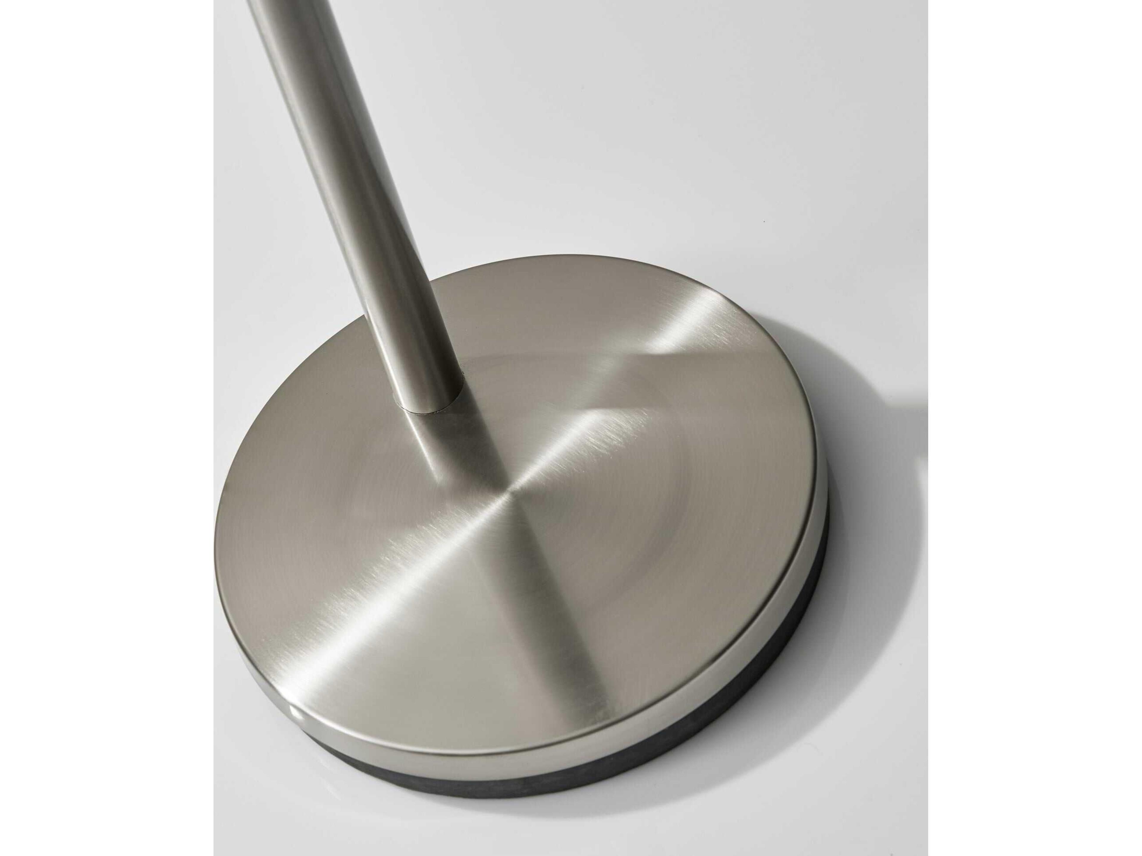 Adesso Trinity Brushed Steel White Linen Floor Lamp