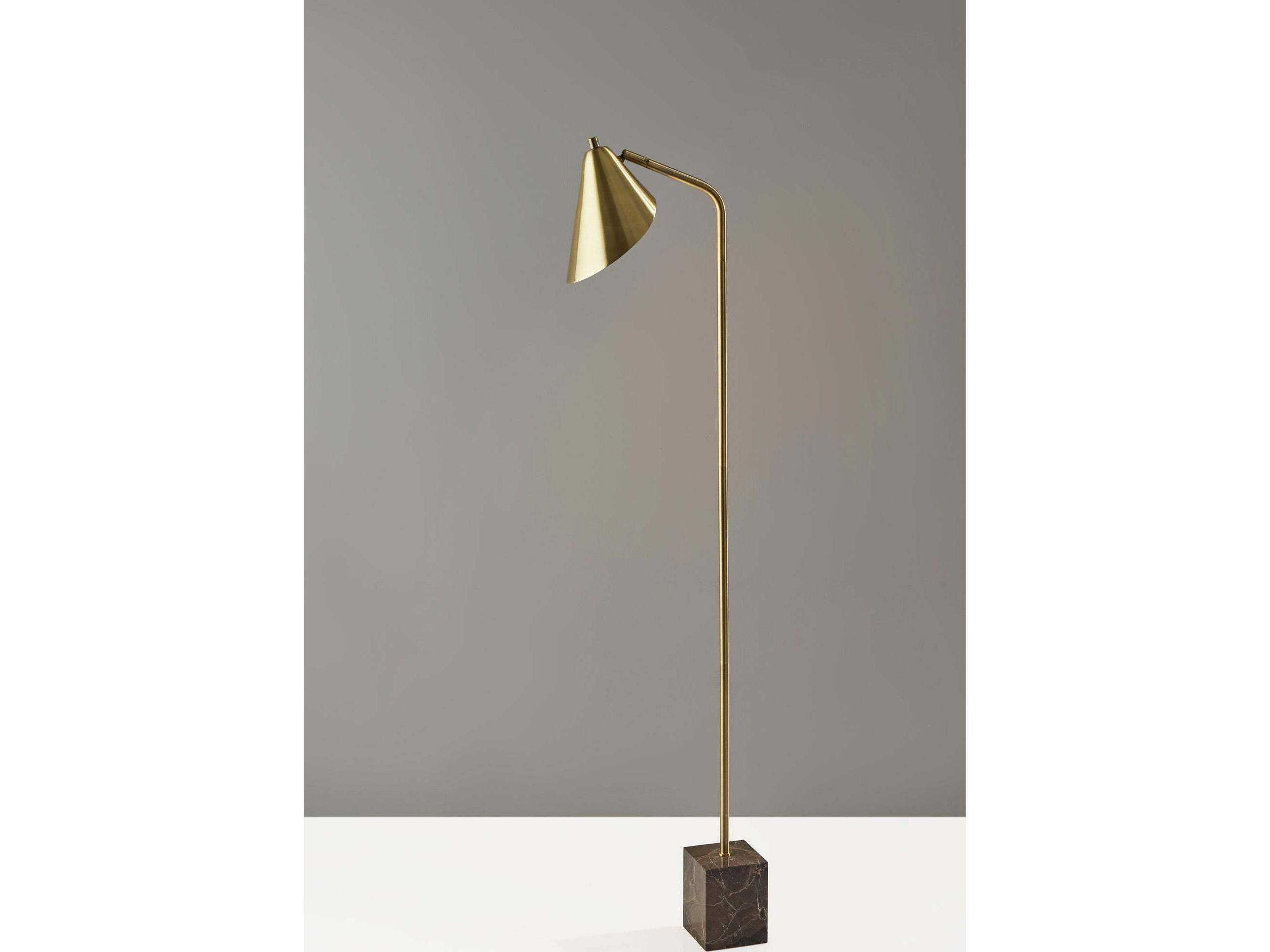 Adesso Hawthorne Antique Brass Floor Lamp