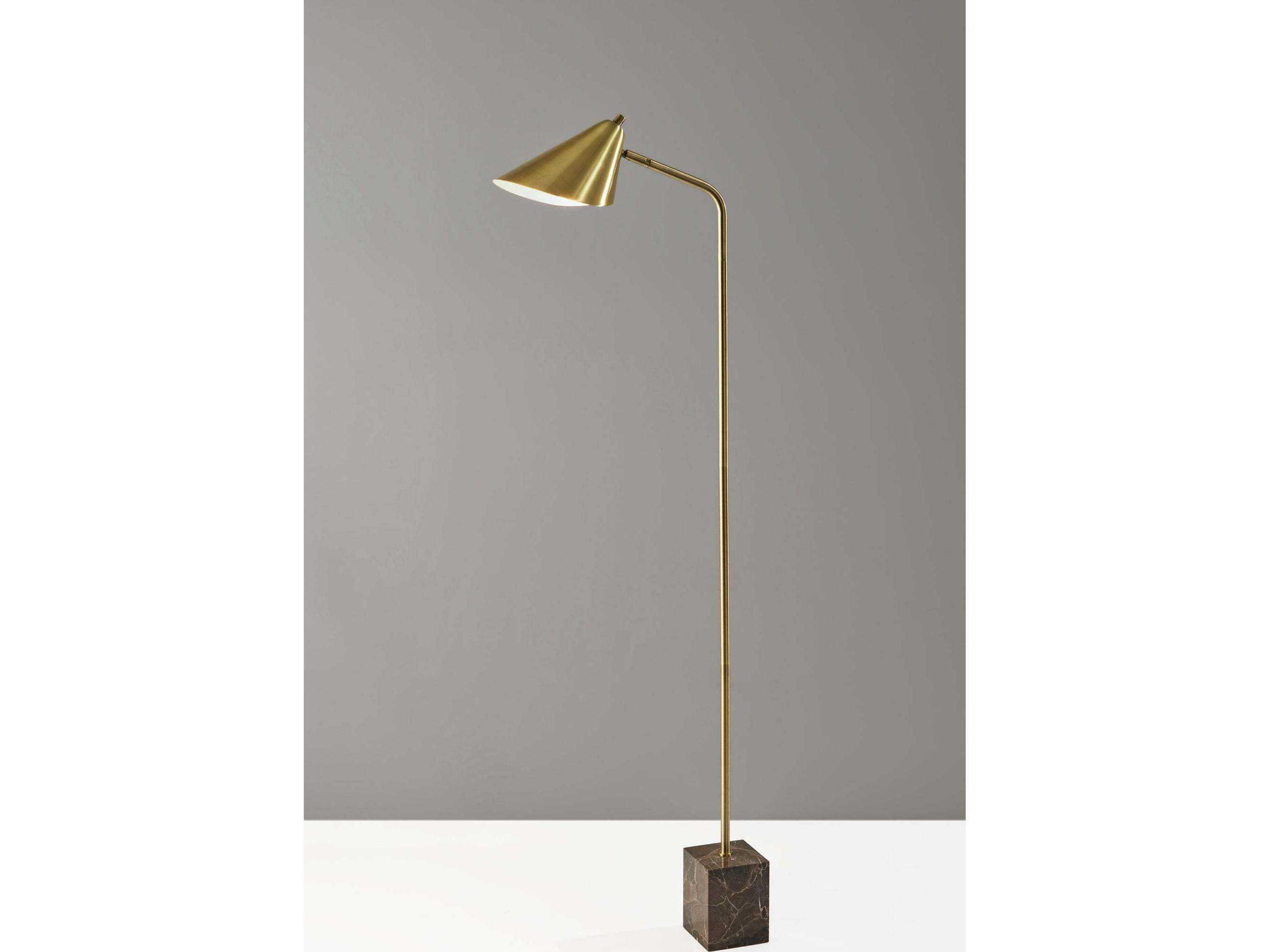 Adesso Hawthorne Antique Brass Floor Lamp