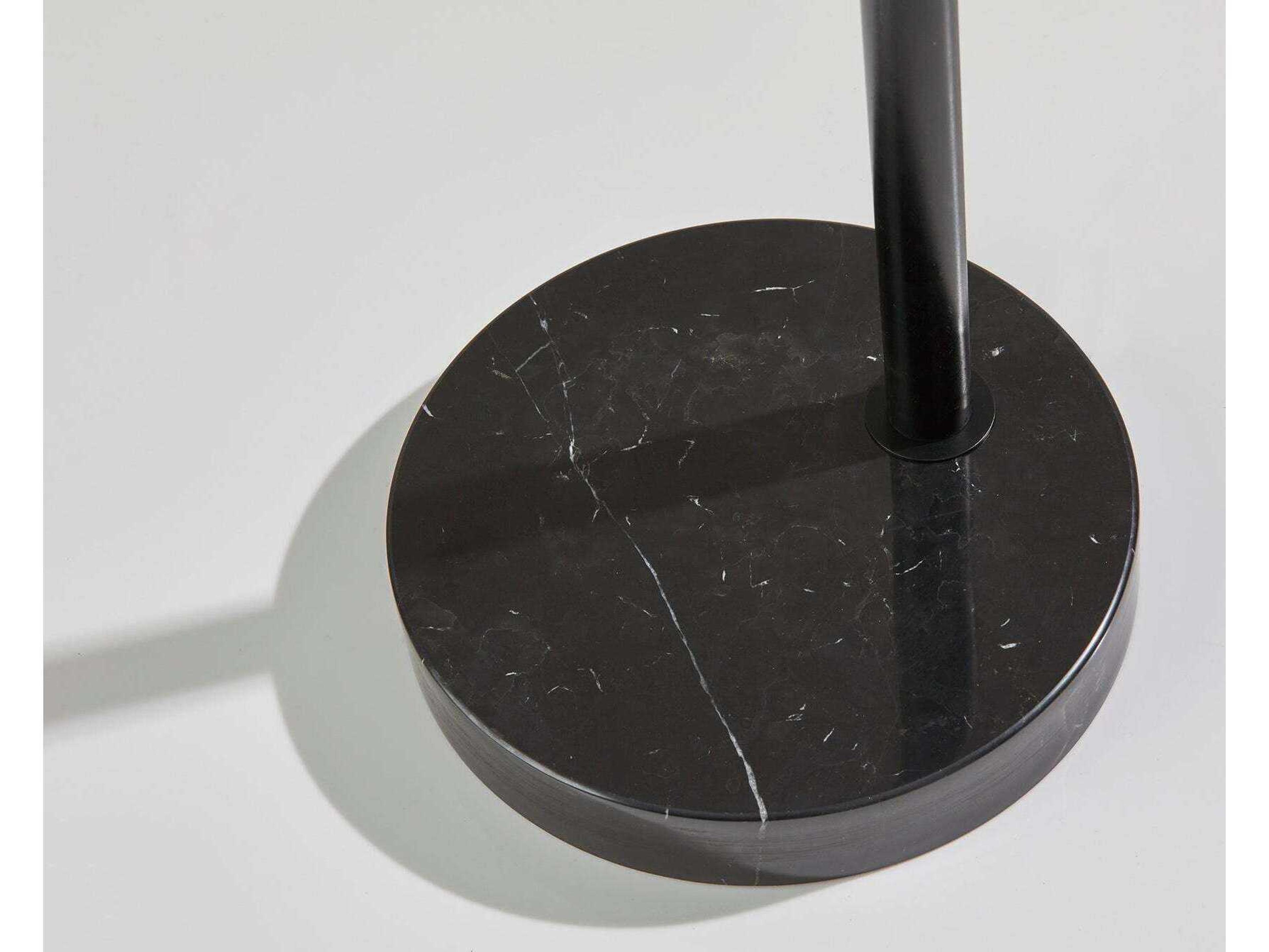 Adesso Bowery Black Taupe Textured Fabric Floor Lamp