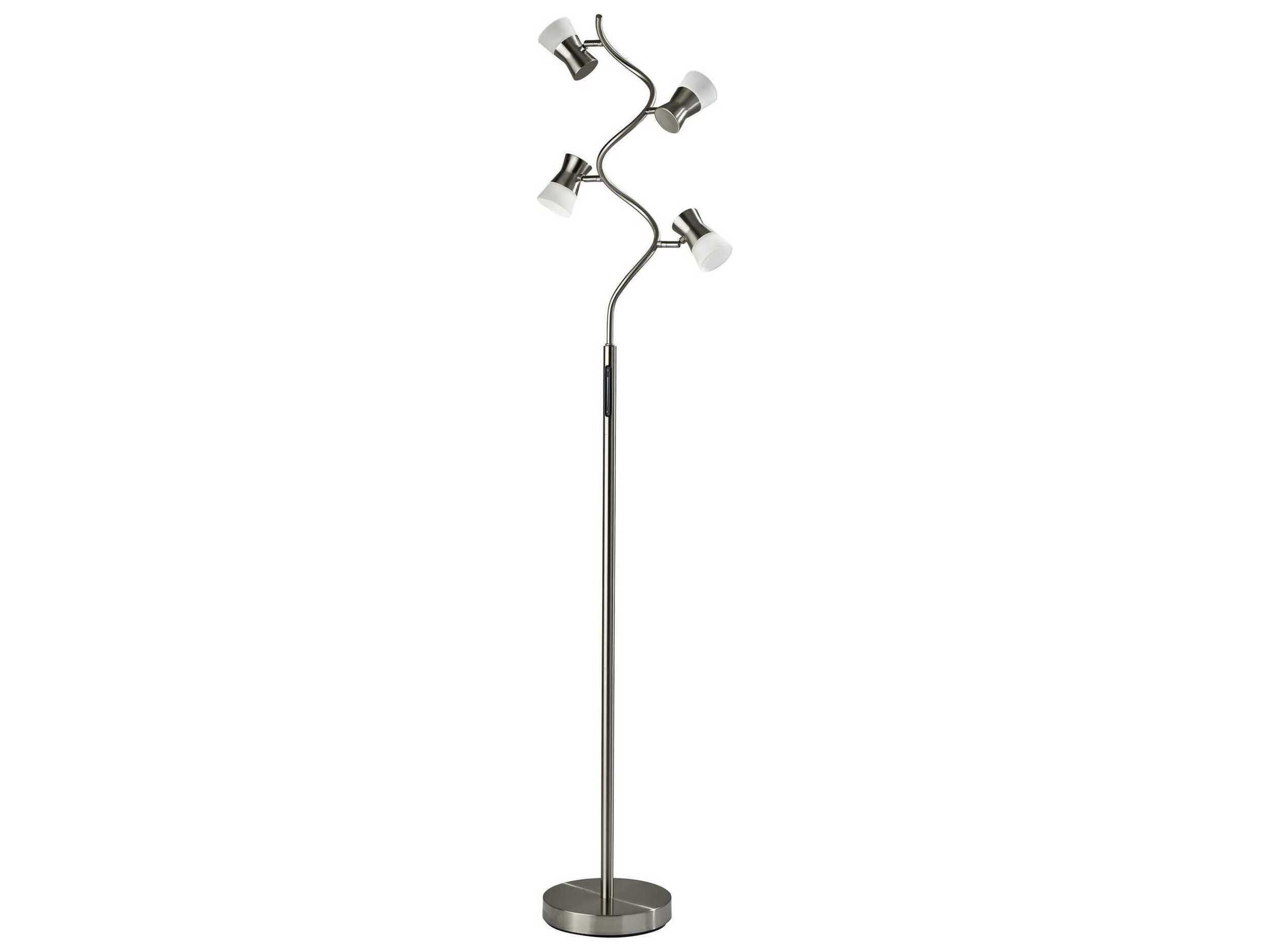 Cyrus LED Floor Lamp with Smart Switch Brushed Steel