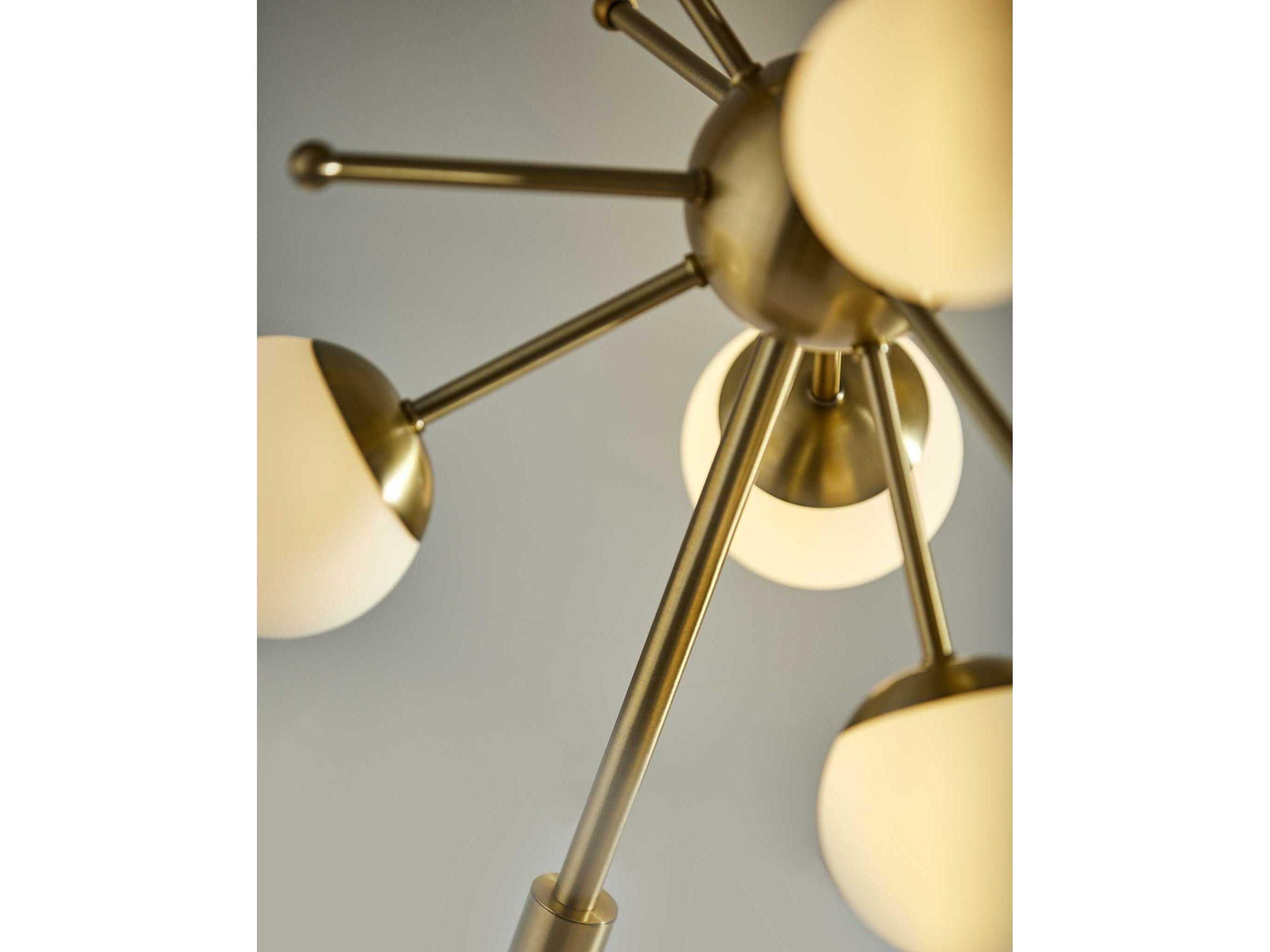 Adesso Doppler Antique Brass White Opal Glass Table Lamp