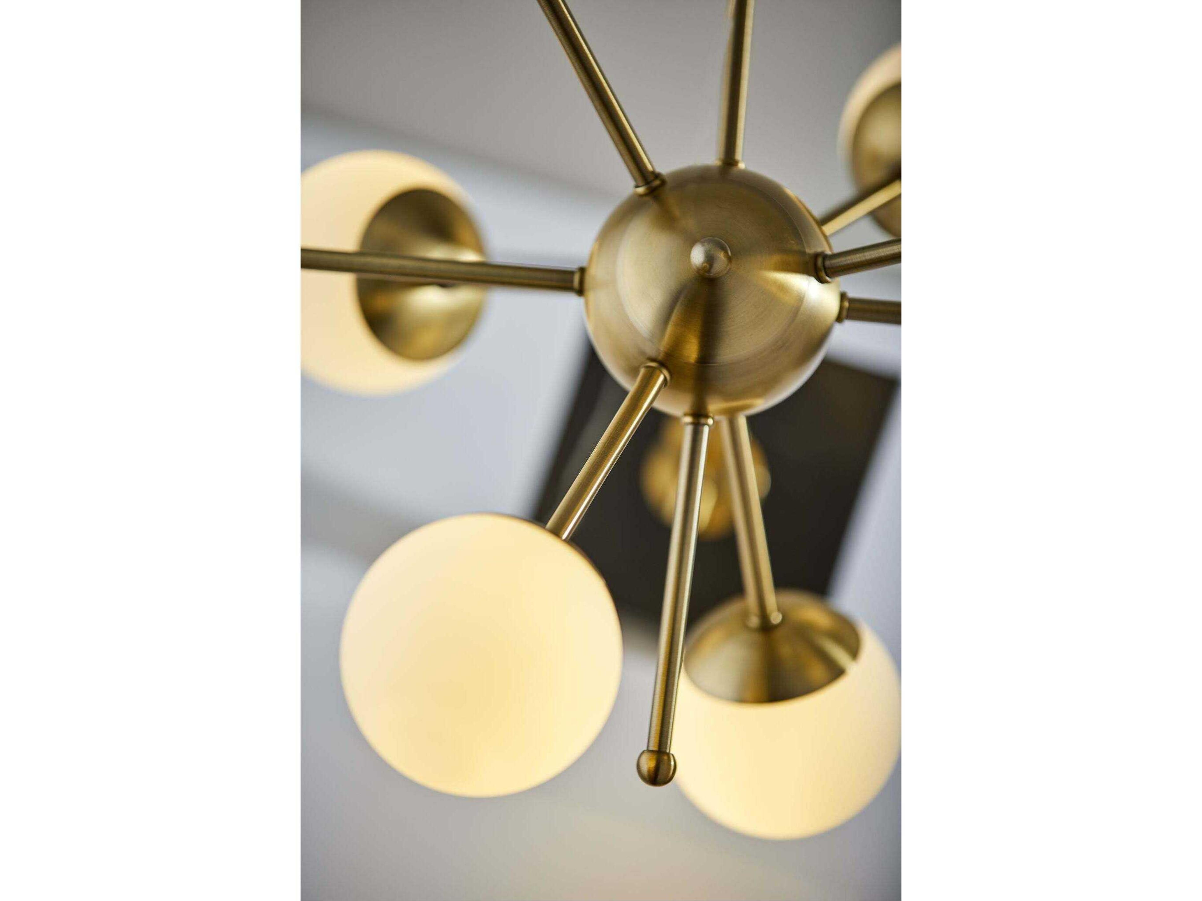 Adesso Doppler Antique Brass White Opal Glass Table Lamp