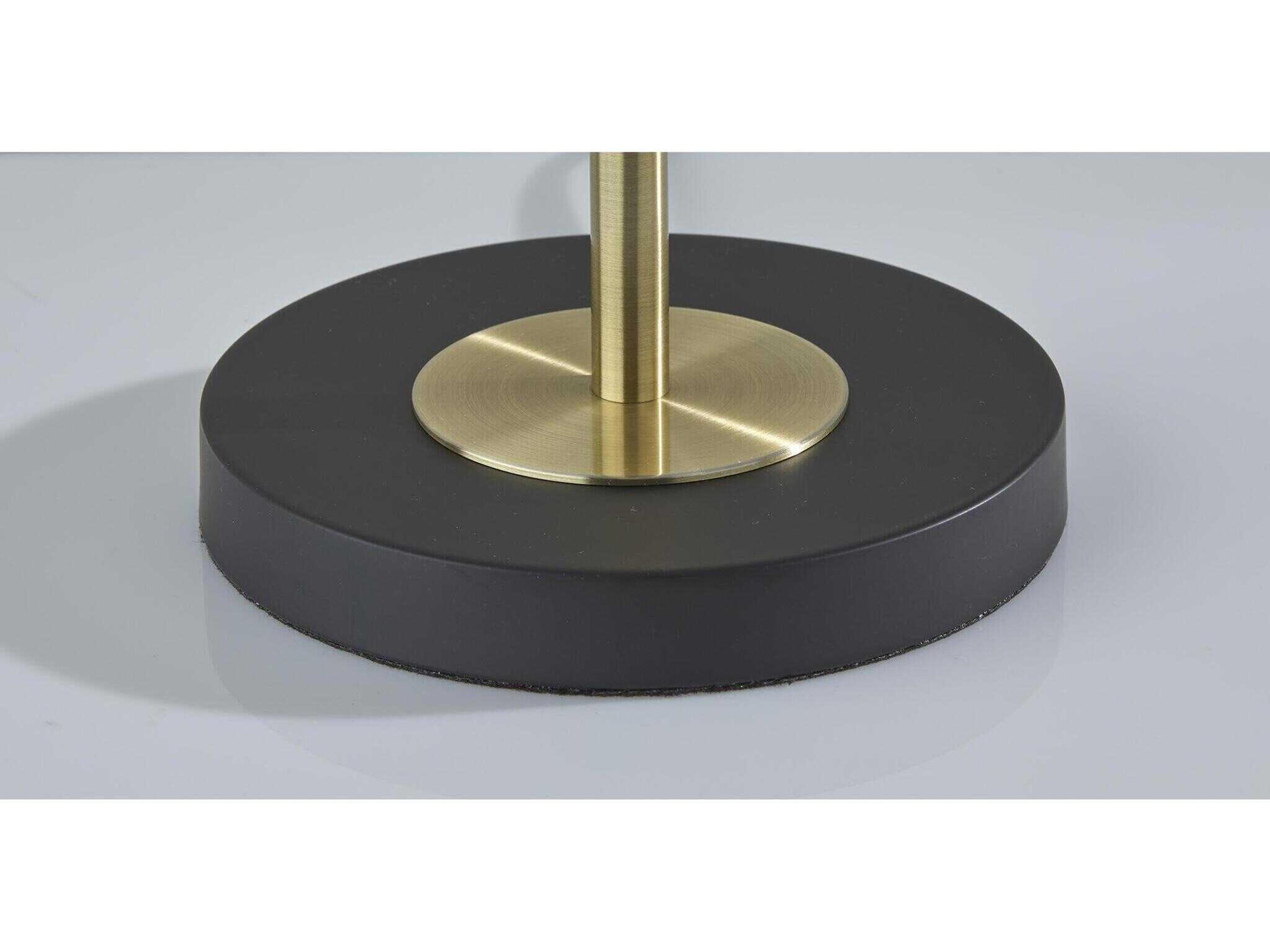 Adesso Hazel Antique Brass Frosted Ribbed Glass Table Lamp